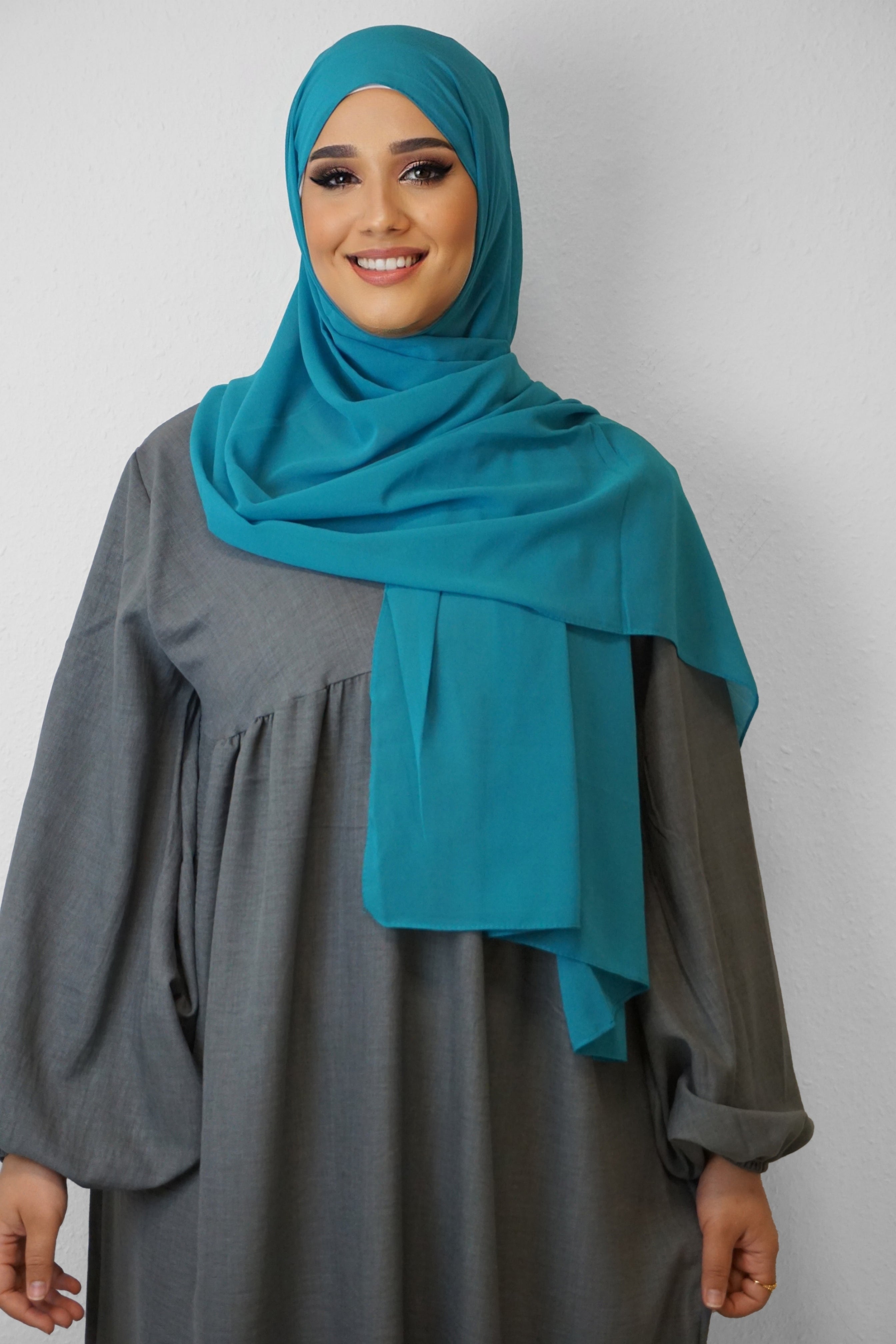 Chiffon Hijab Maira Dark-Turkis