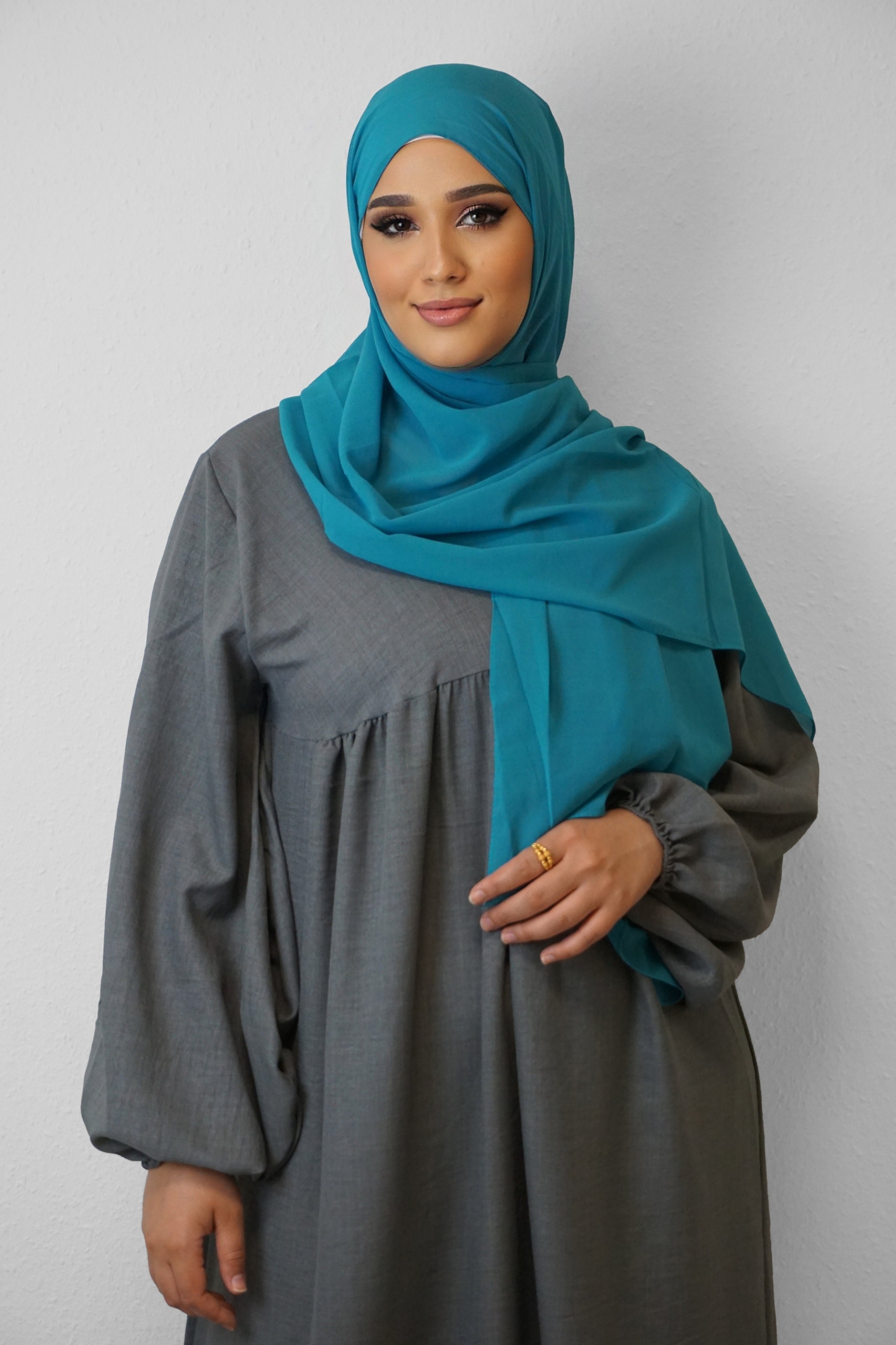 Chiffon Hijab Maira Dark-Turkis