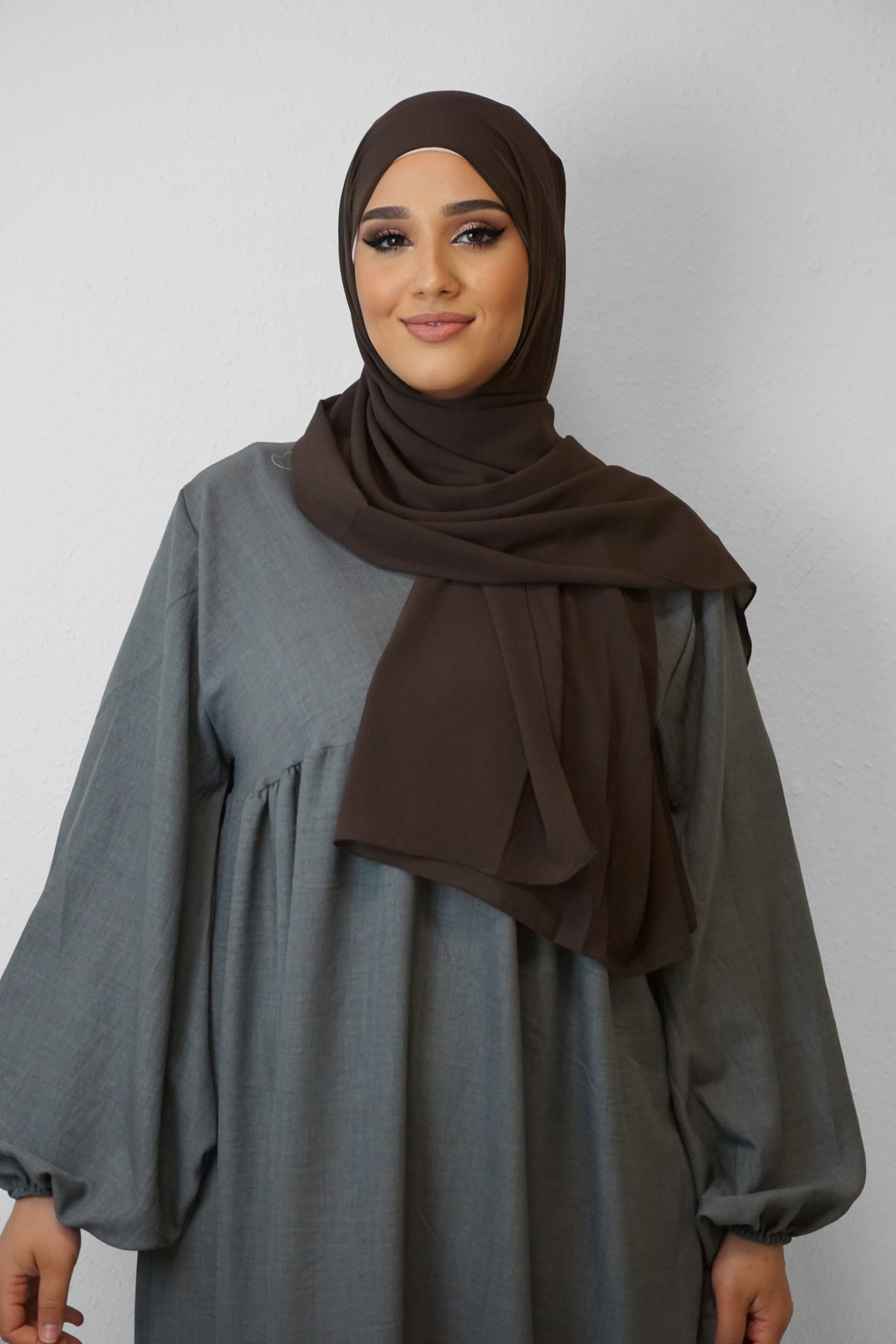 Chiffon Hijab Maira Dark-Braun