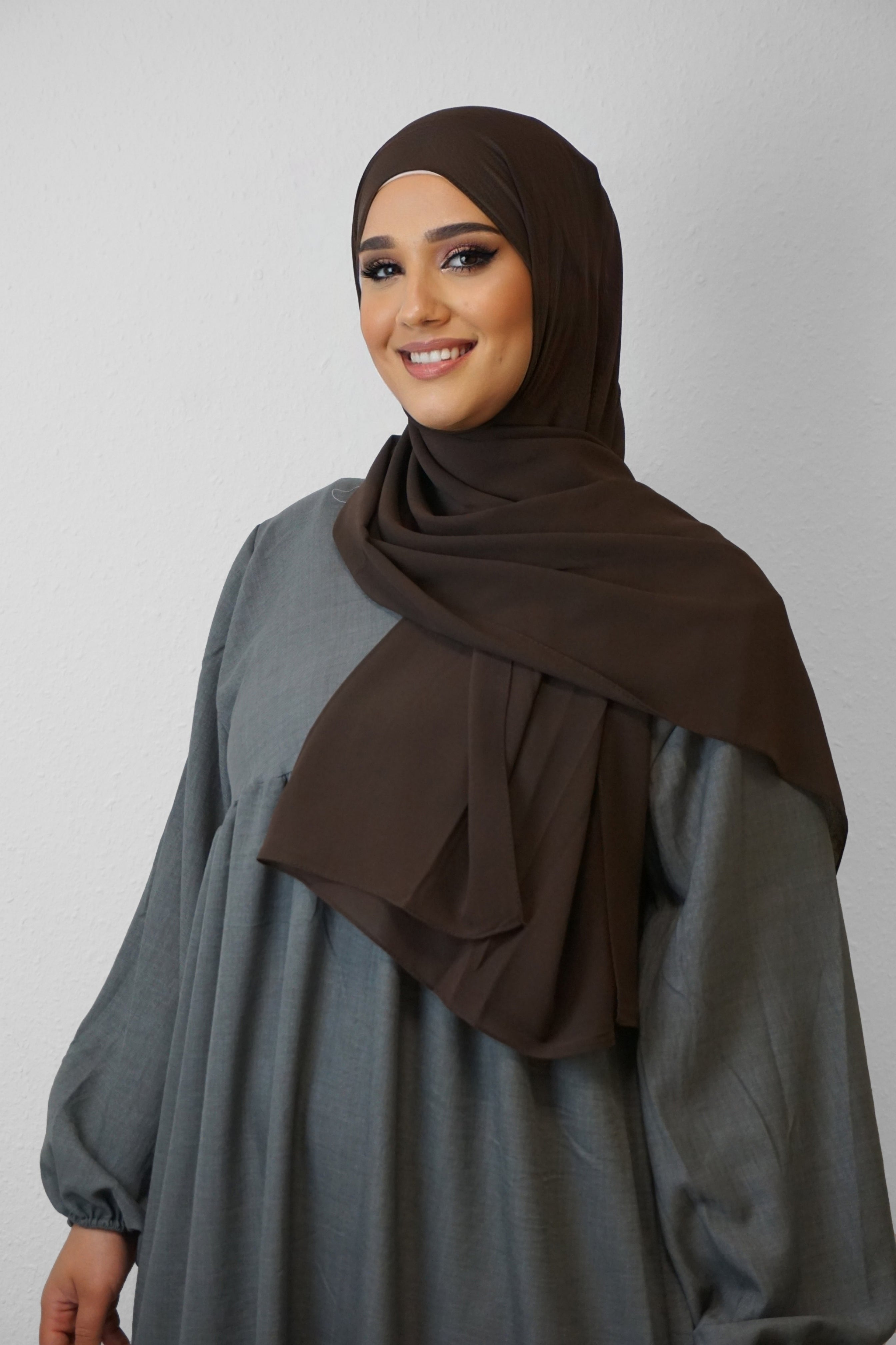 Chiffon Hijab Maira Dark-Braun