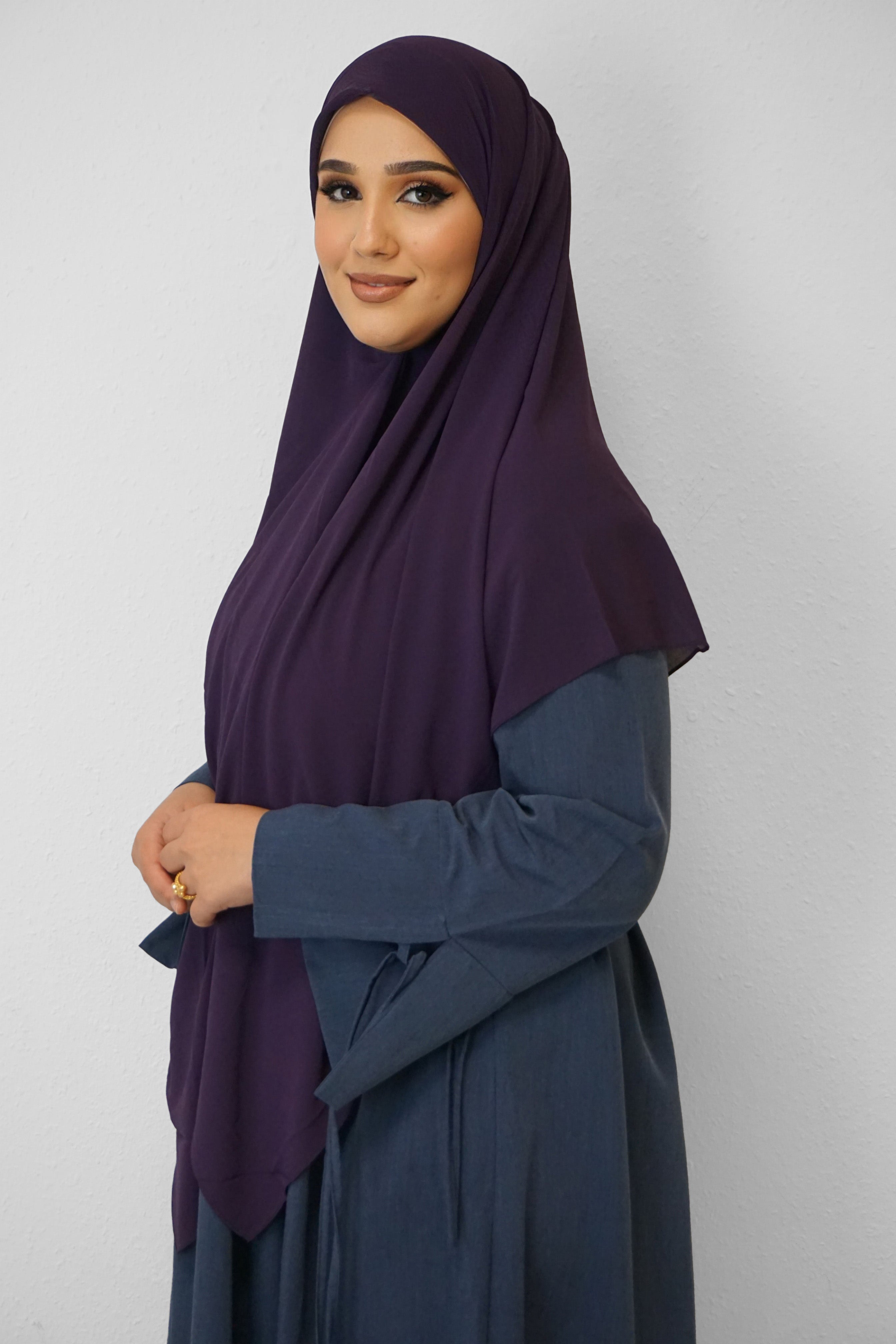 XL Chiffon Quadrat Hijab Darkviolett