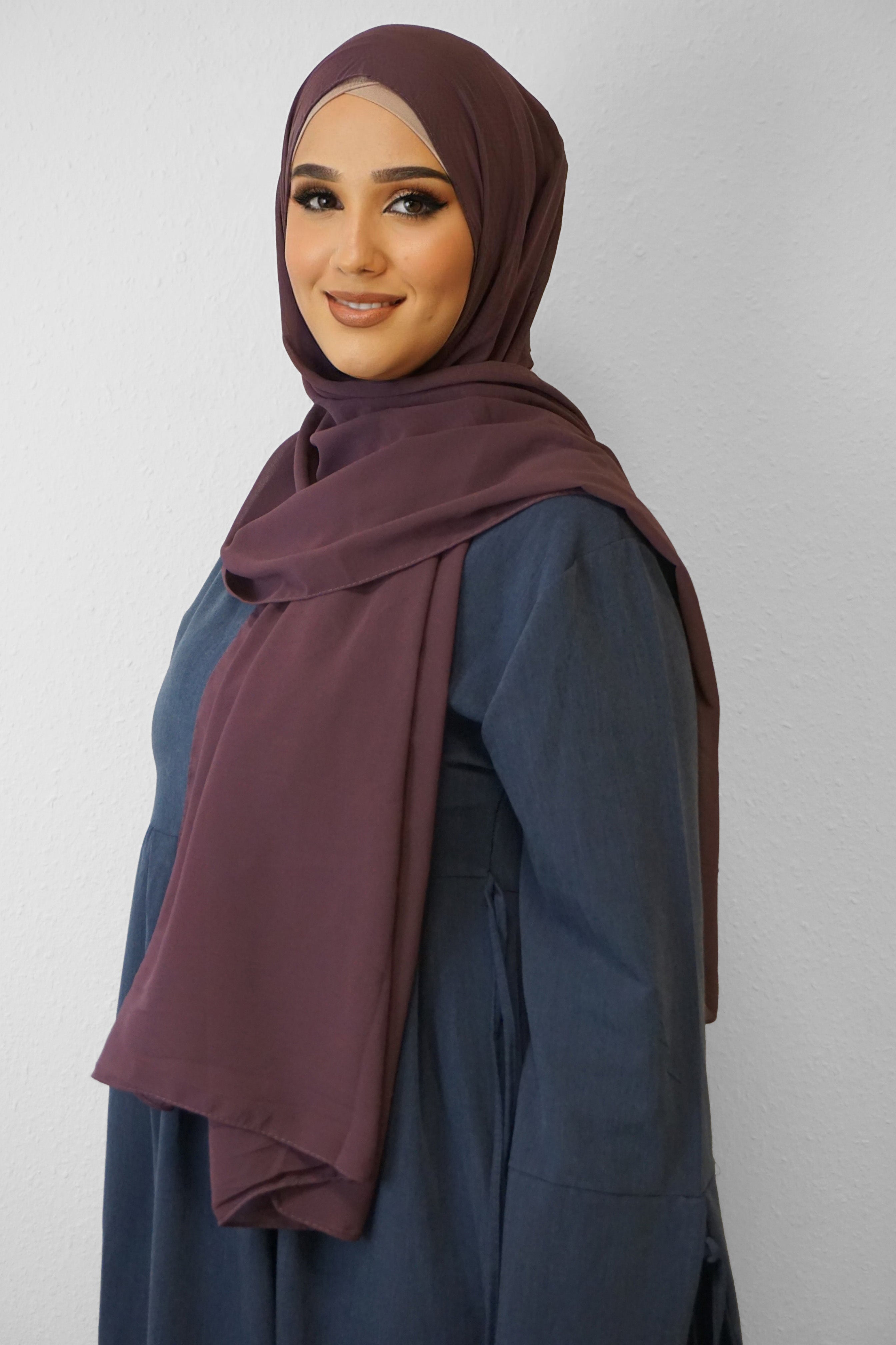 Chiffon Hijab Maira Darkviolett 1