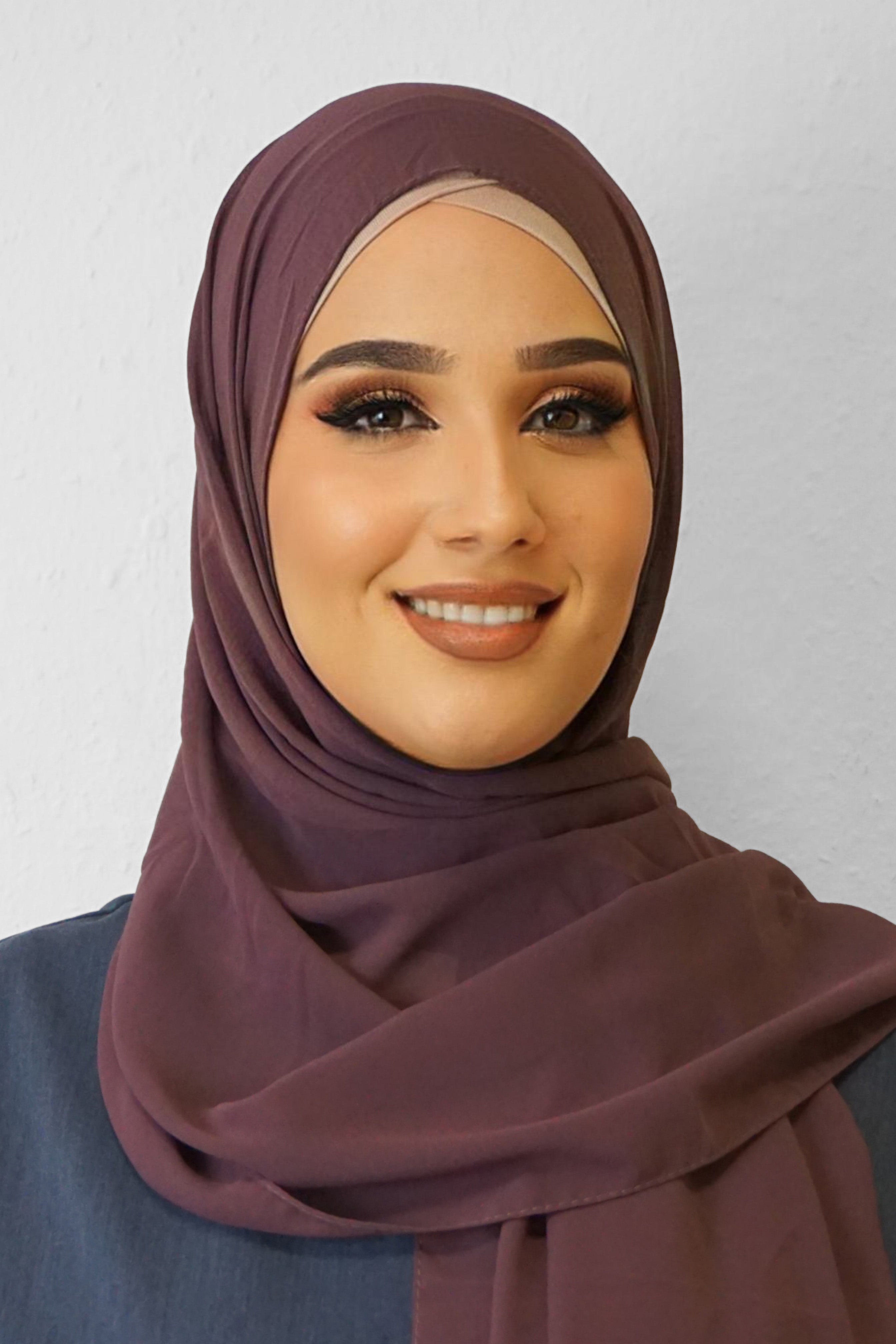 Chiffon Hijab Maira Darkviolett 1