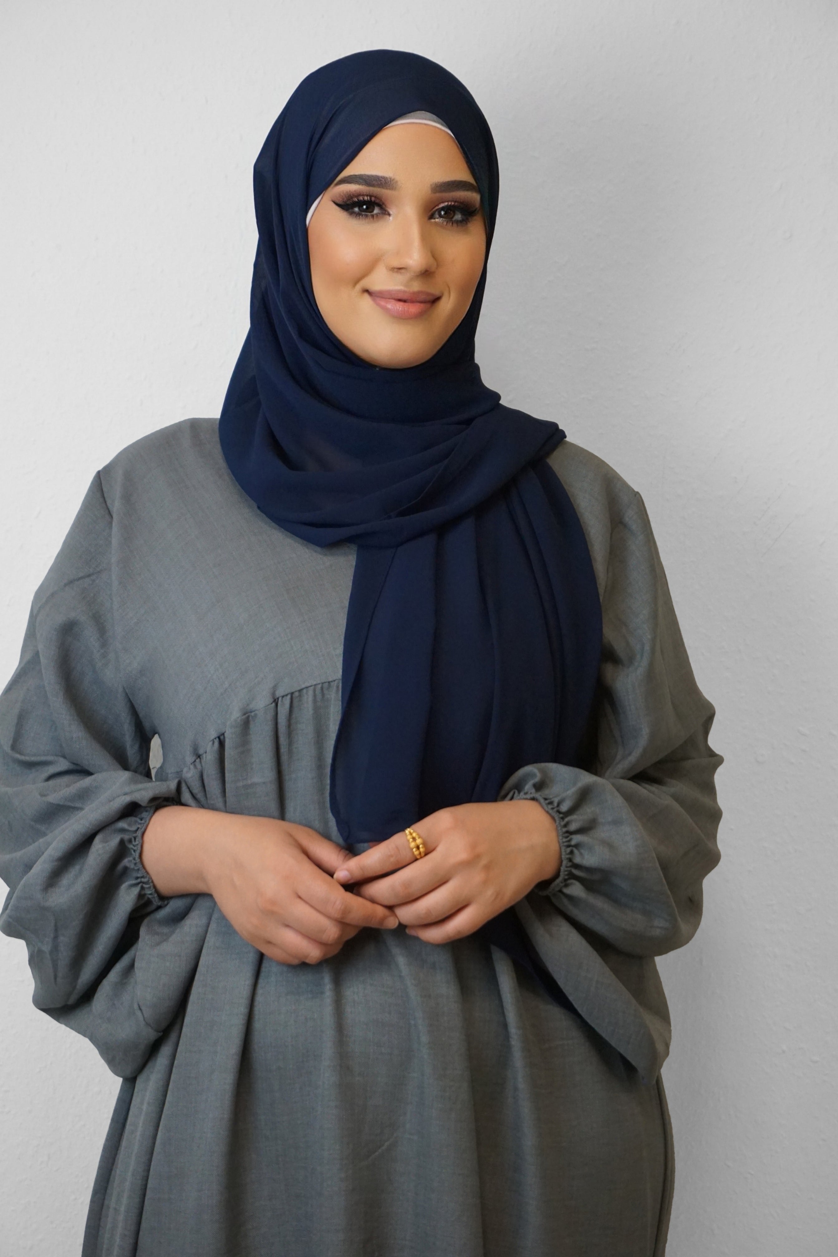 Chiffon Hijab Maira Dunkelblau