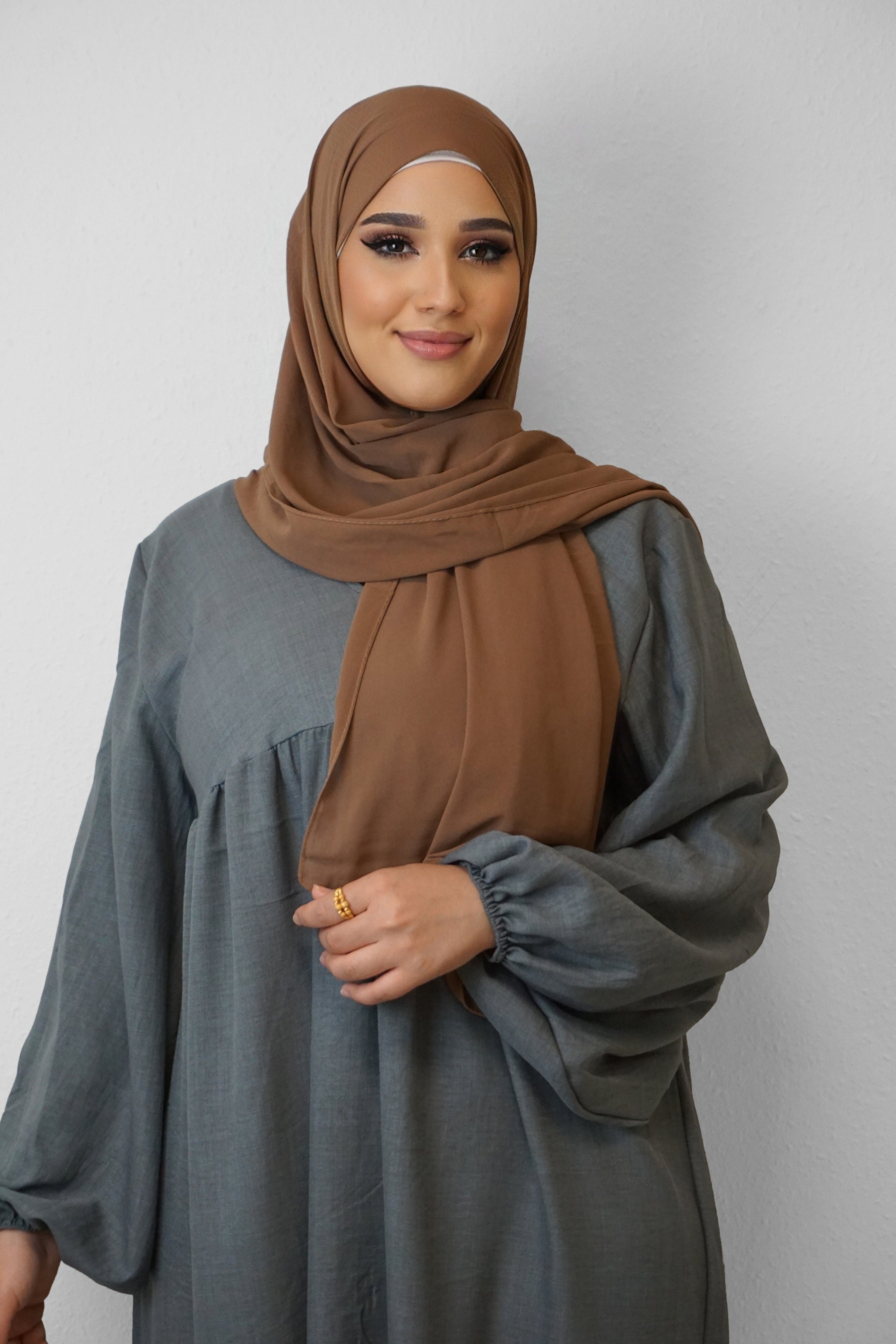 Chiffon Hijab Maira Dunkelbraun