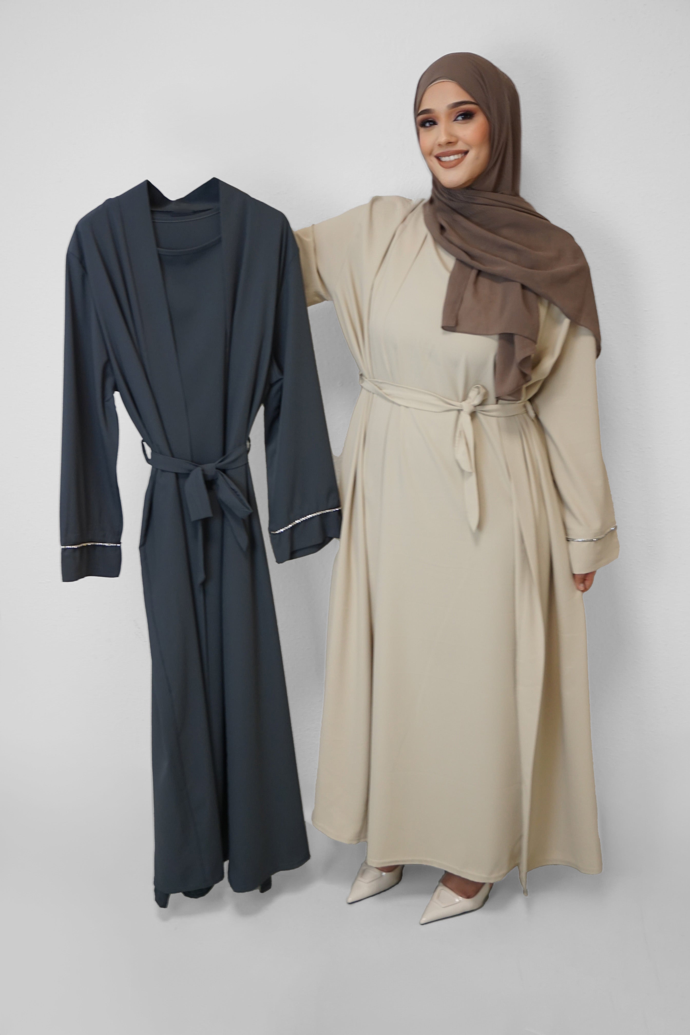 Zweiteiler Abaya Cindy Dunkelgrau