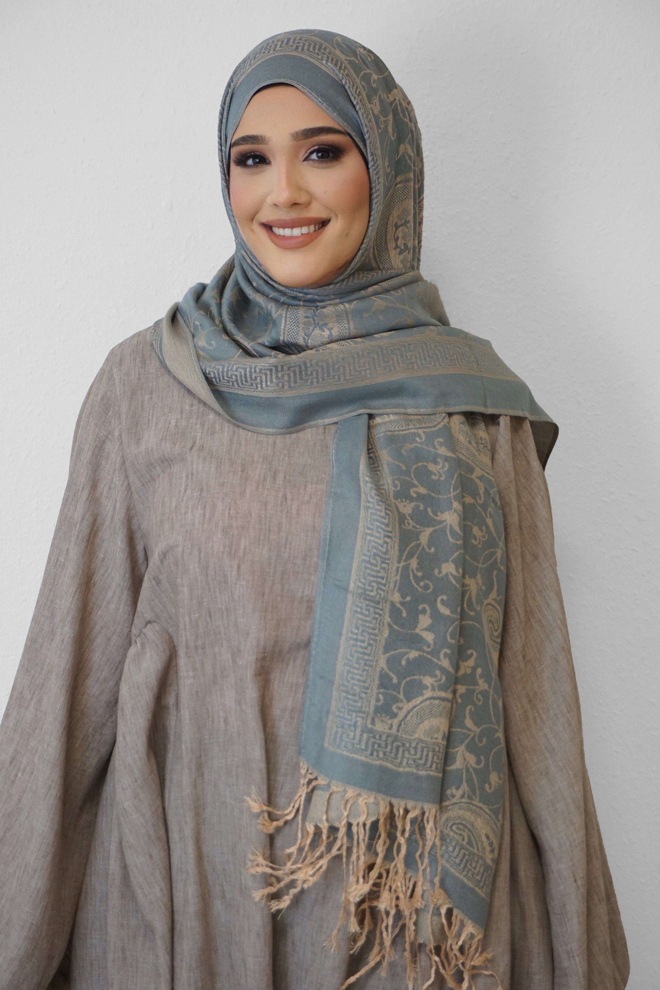 Pashmina Hijab Hellblau