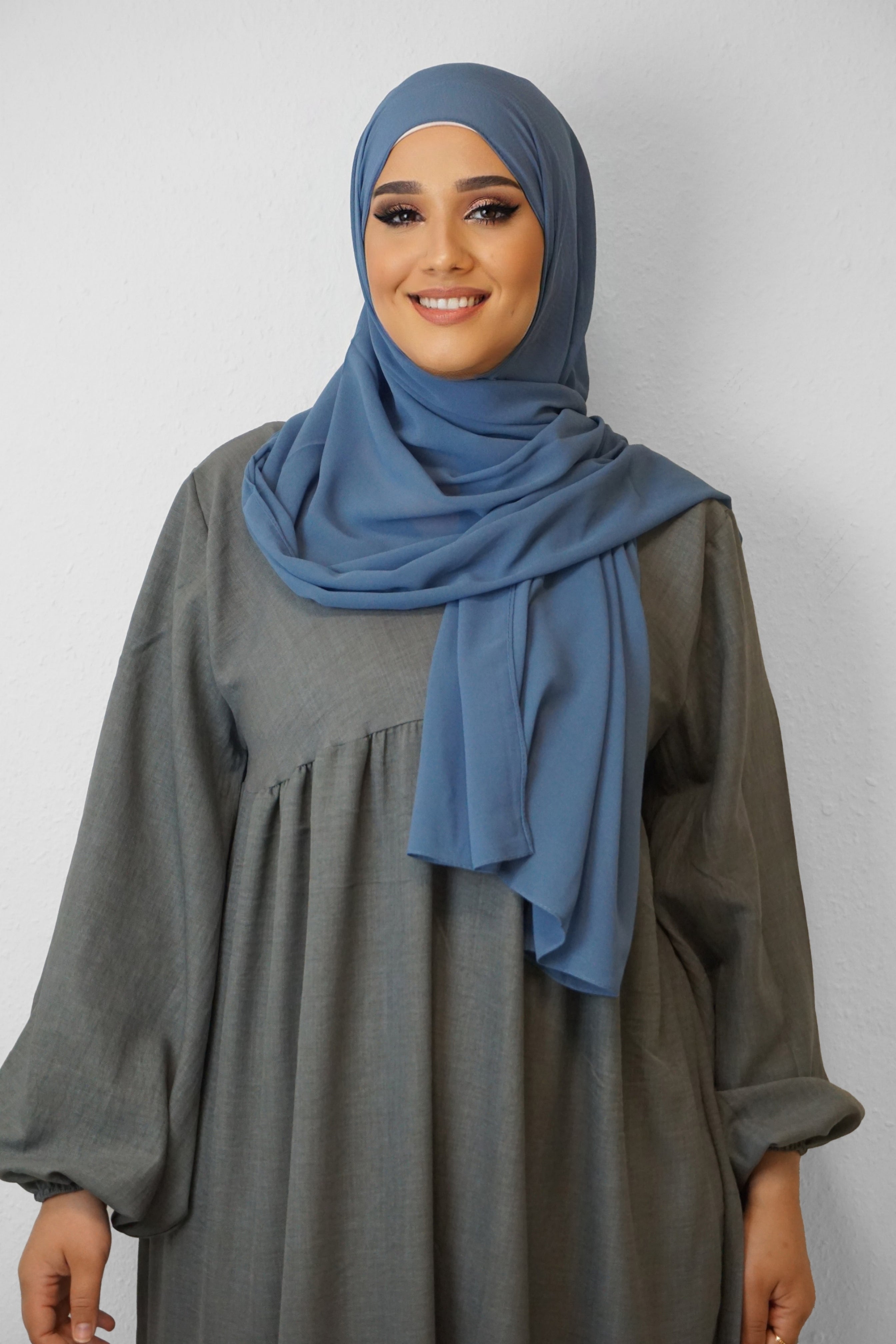 Chiffon Hijab Maira Jeansblau