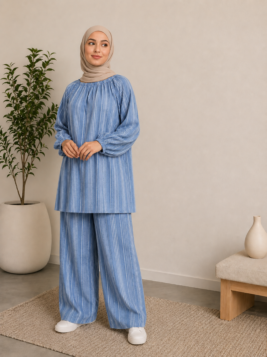 Zwei-Teiler Hose Meritara Jeansblau