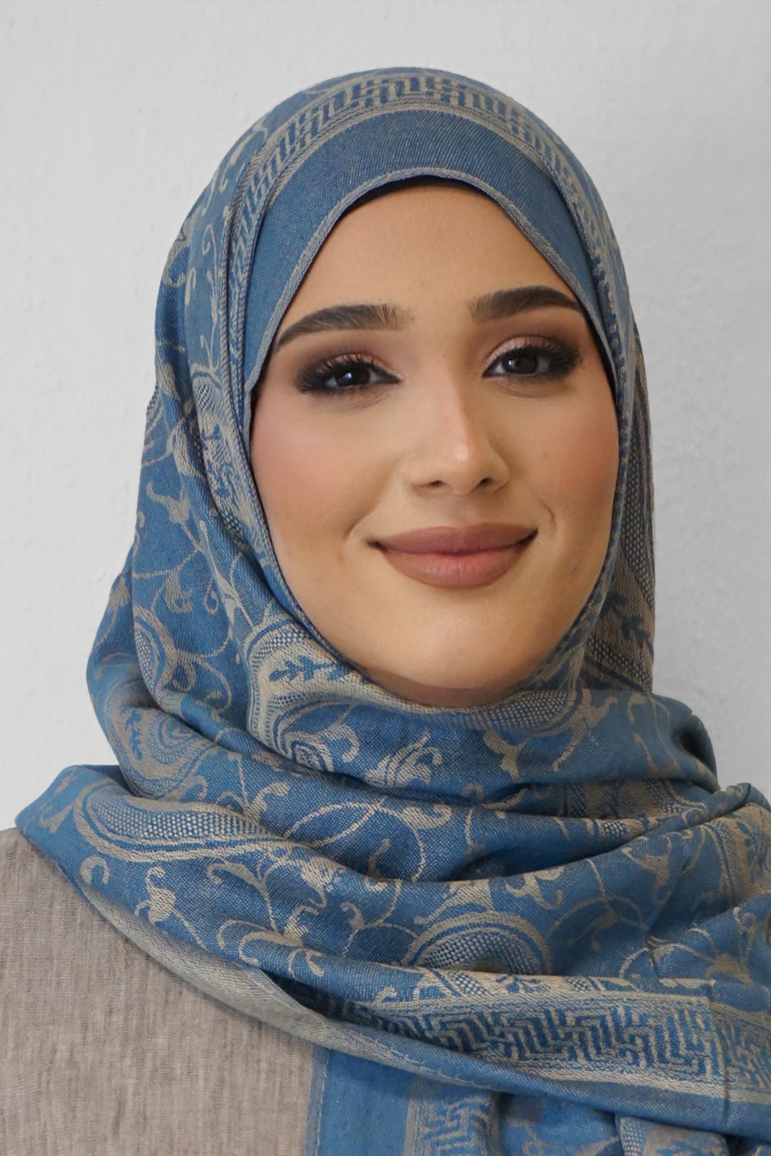 Pashmina Hijab Jeansblau