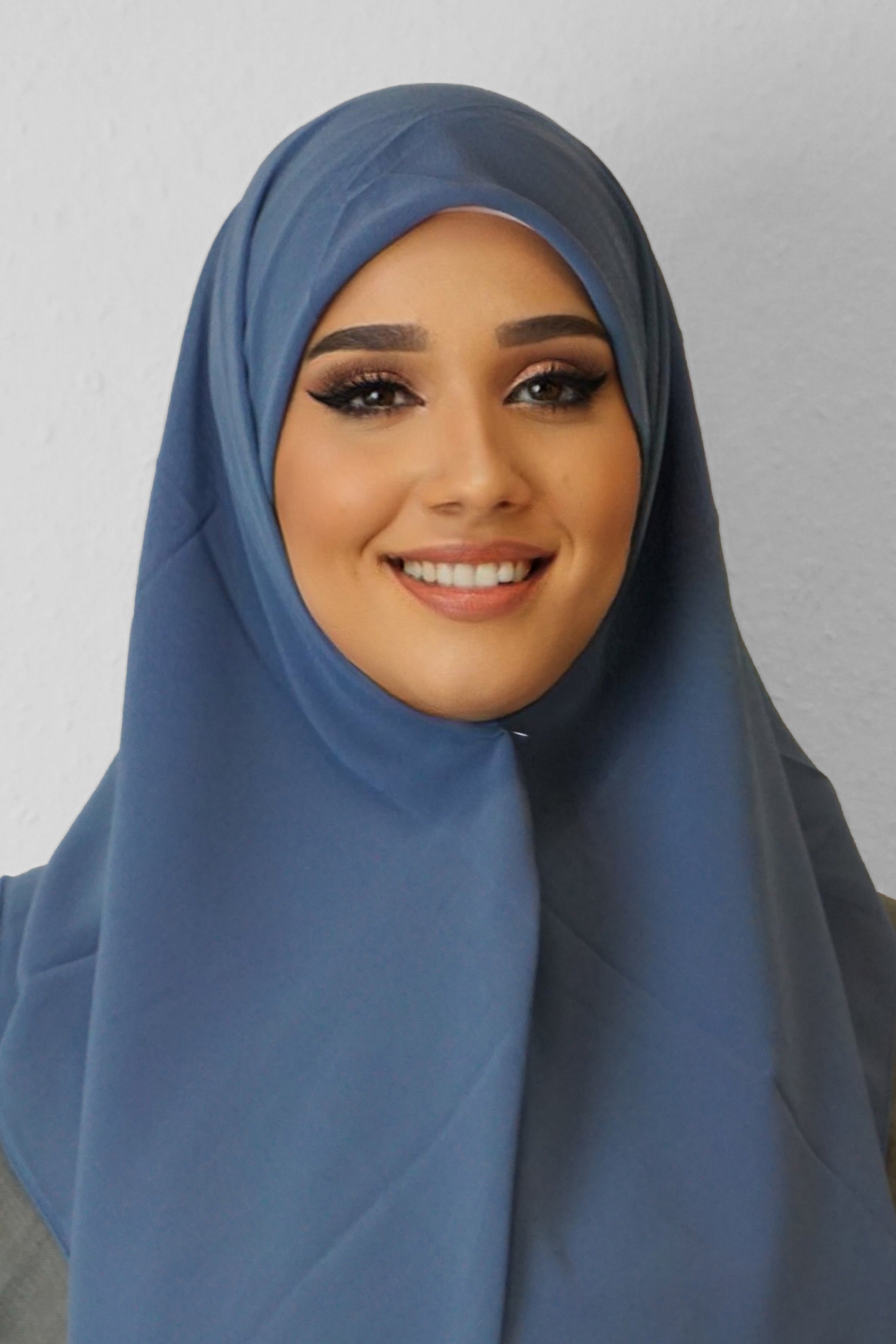 Chiffon Quadrat Hijab Jeansblau
