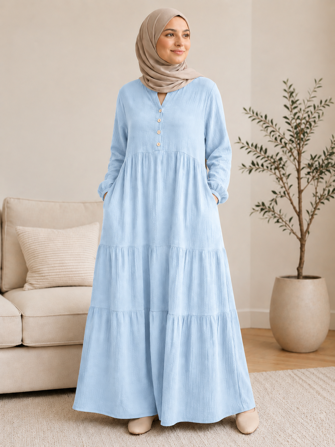 Maxikleid Neferet Jeansblau