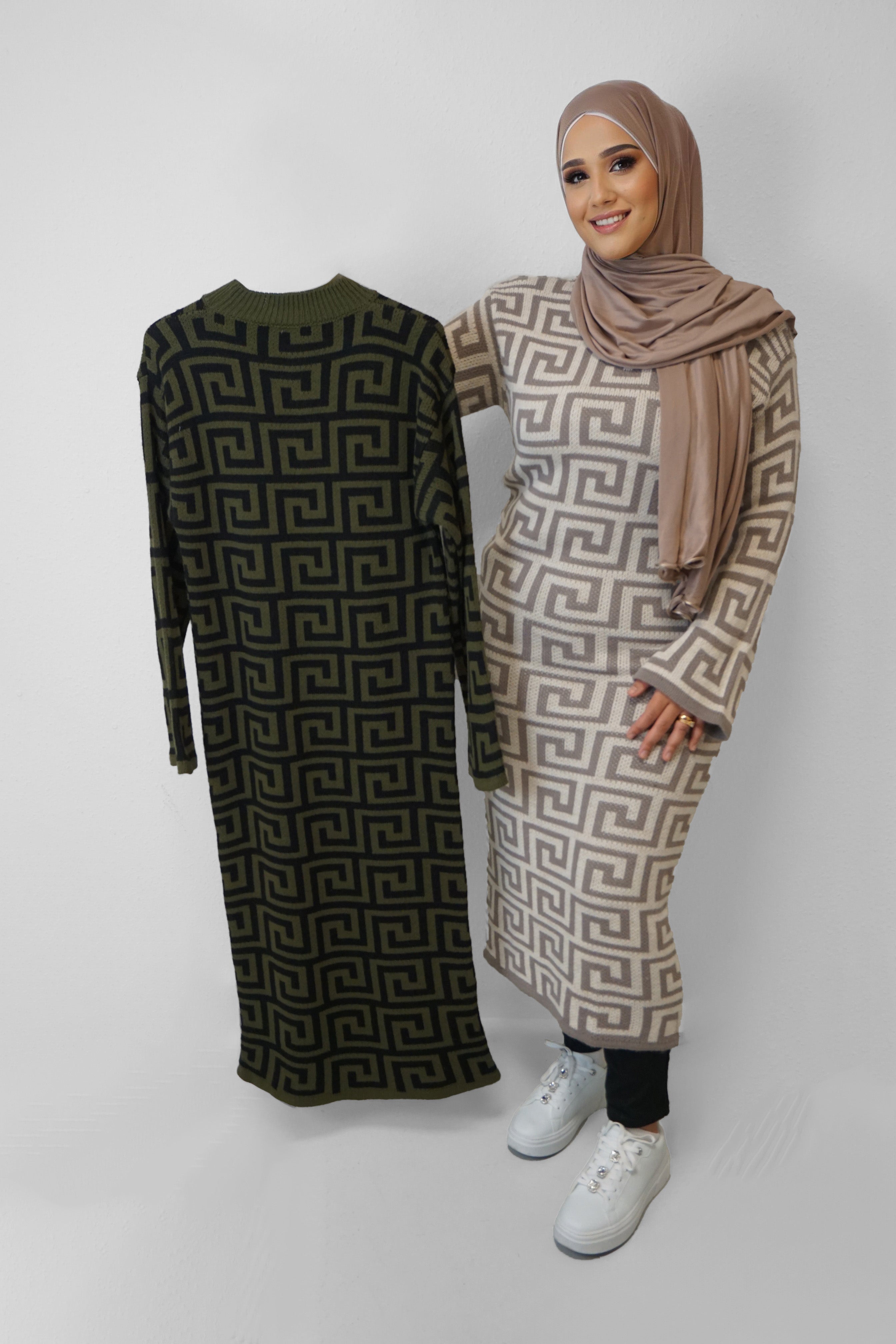 Maxi Strick-Kleid Adele Khaki