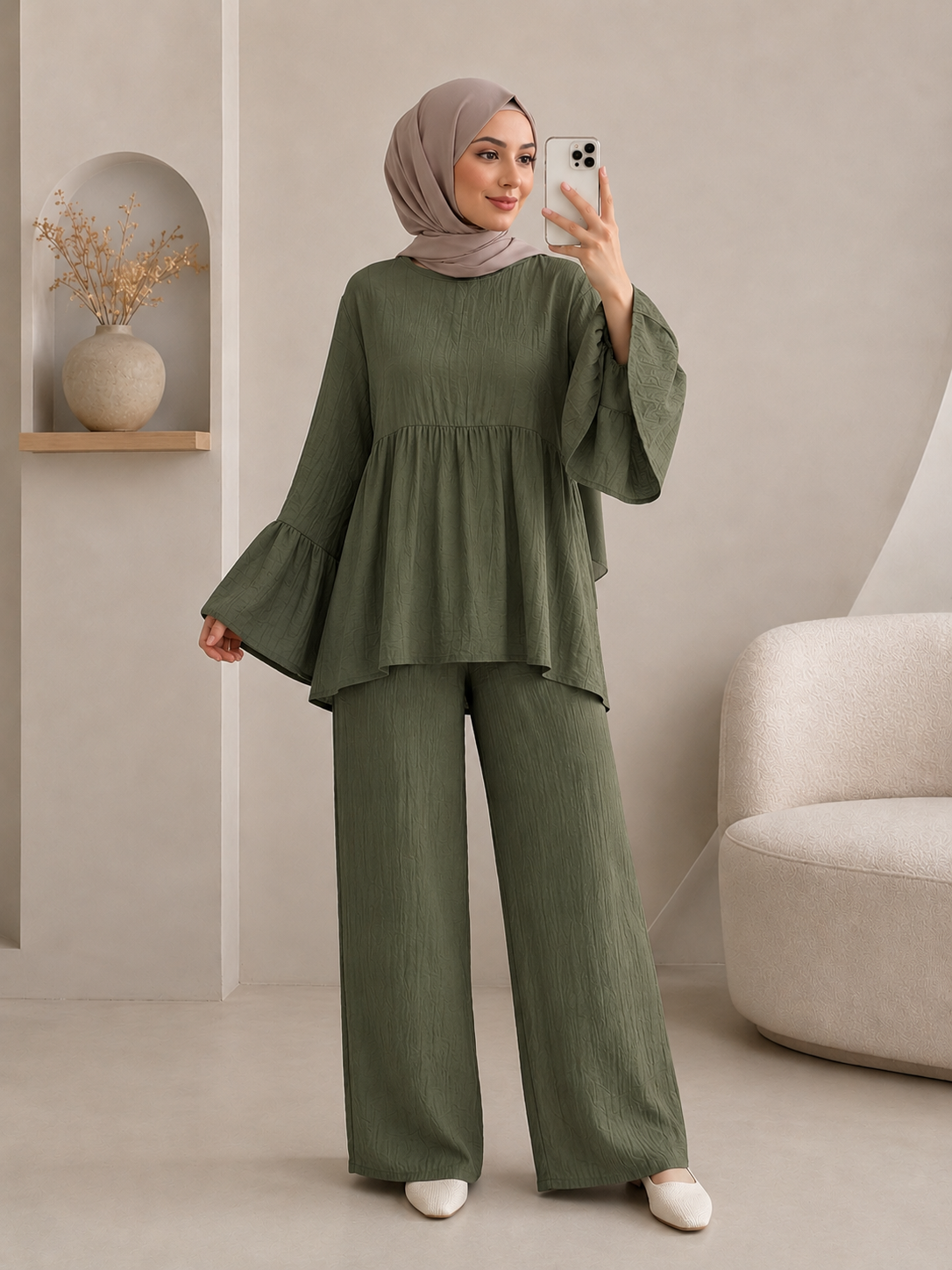 Zwei-Teiler Hose Khetyra Khaki