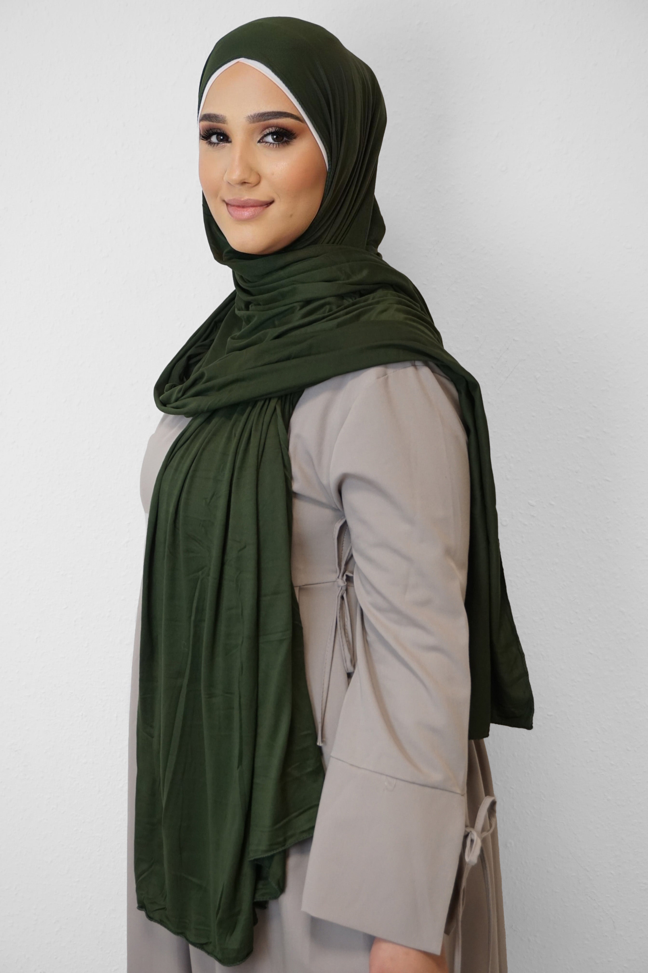 Jersey XL Hijab Moosgrün