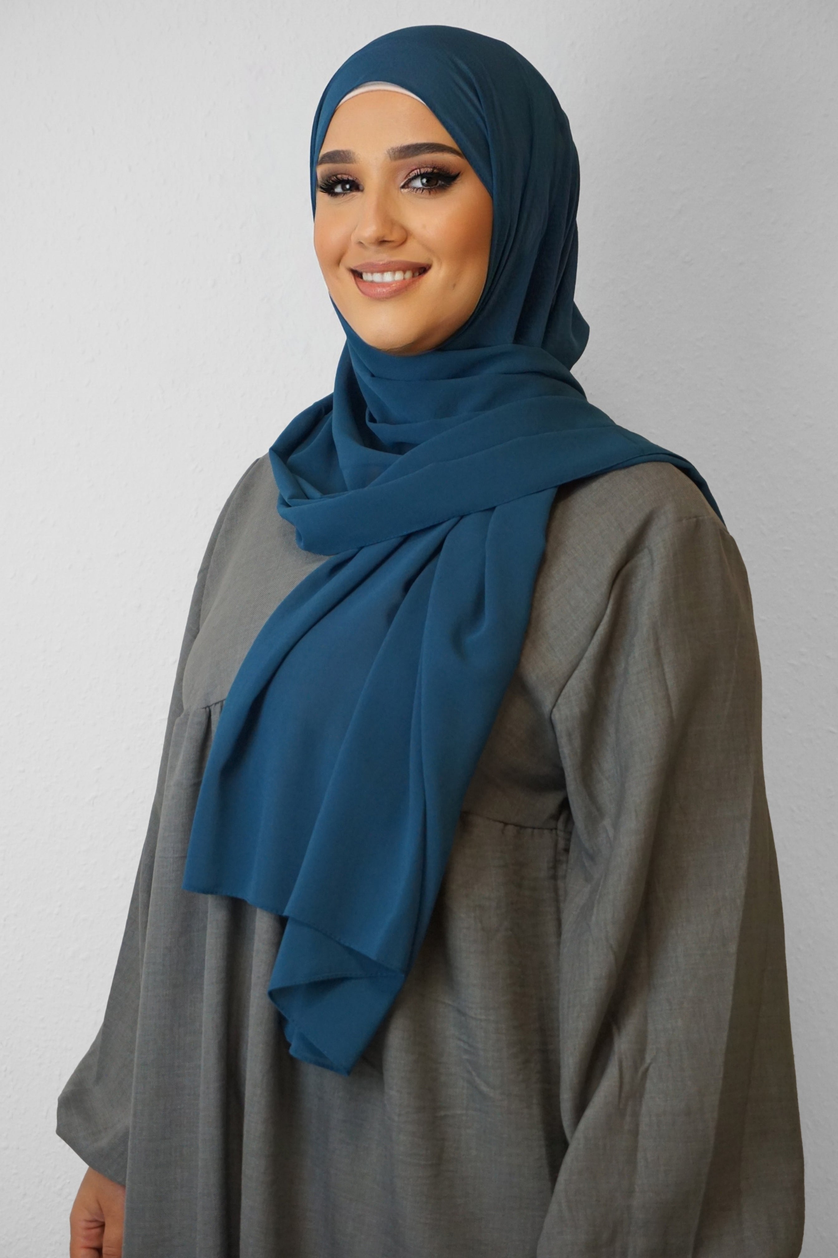 Chiffon Hijab Maira Petrolblau