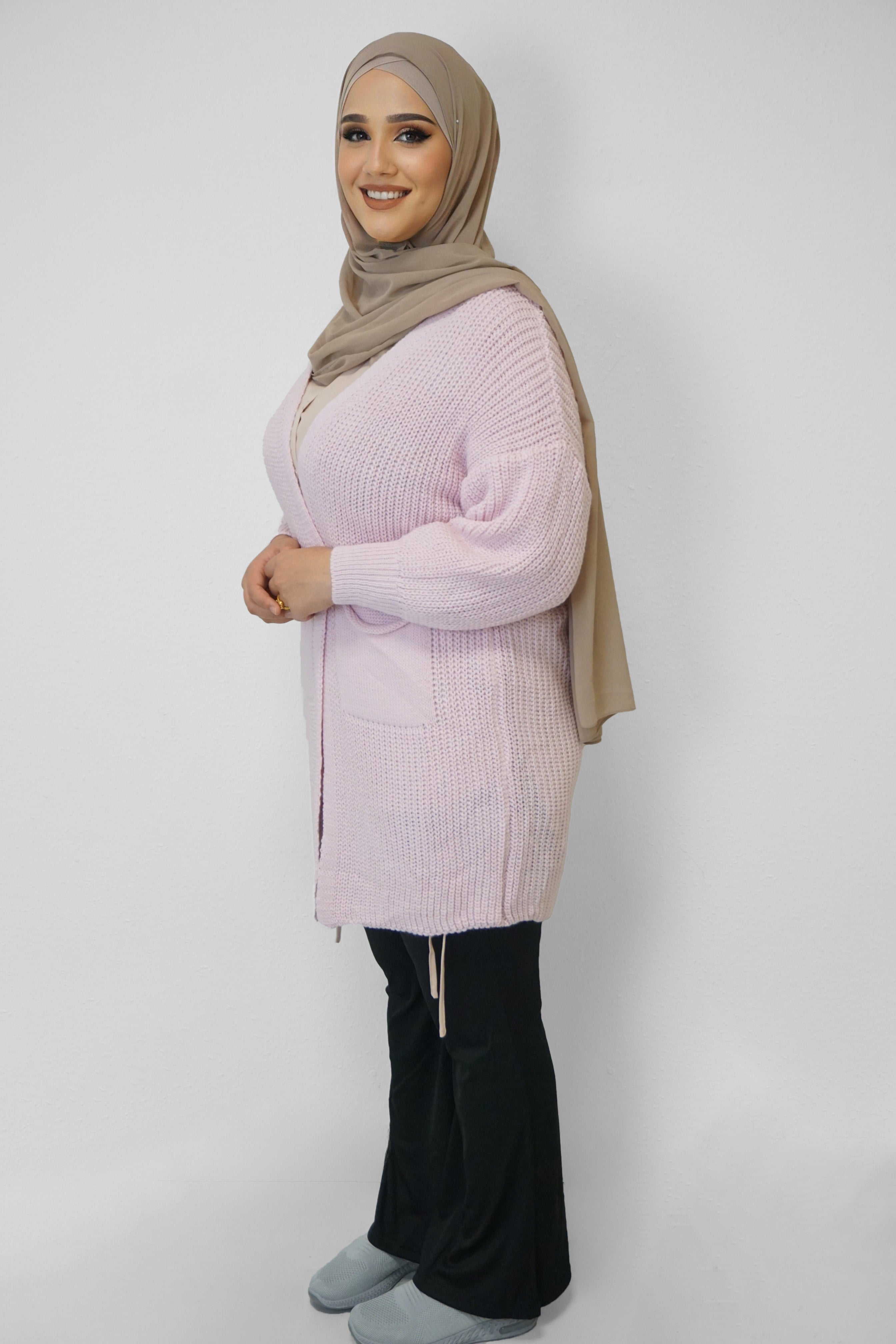 Grobstrick-Cardigan Mira Pink