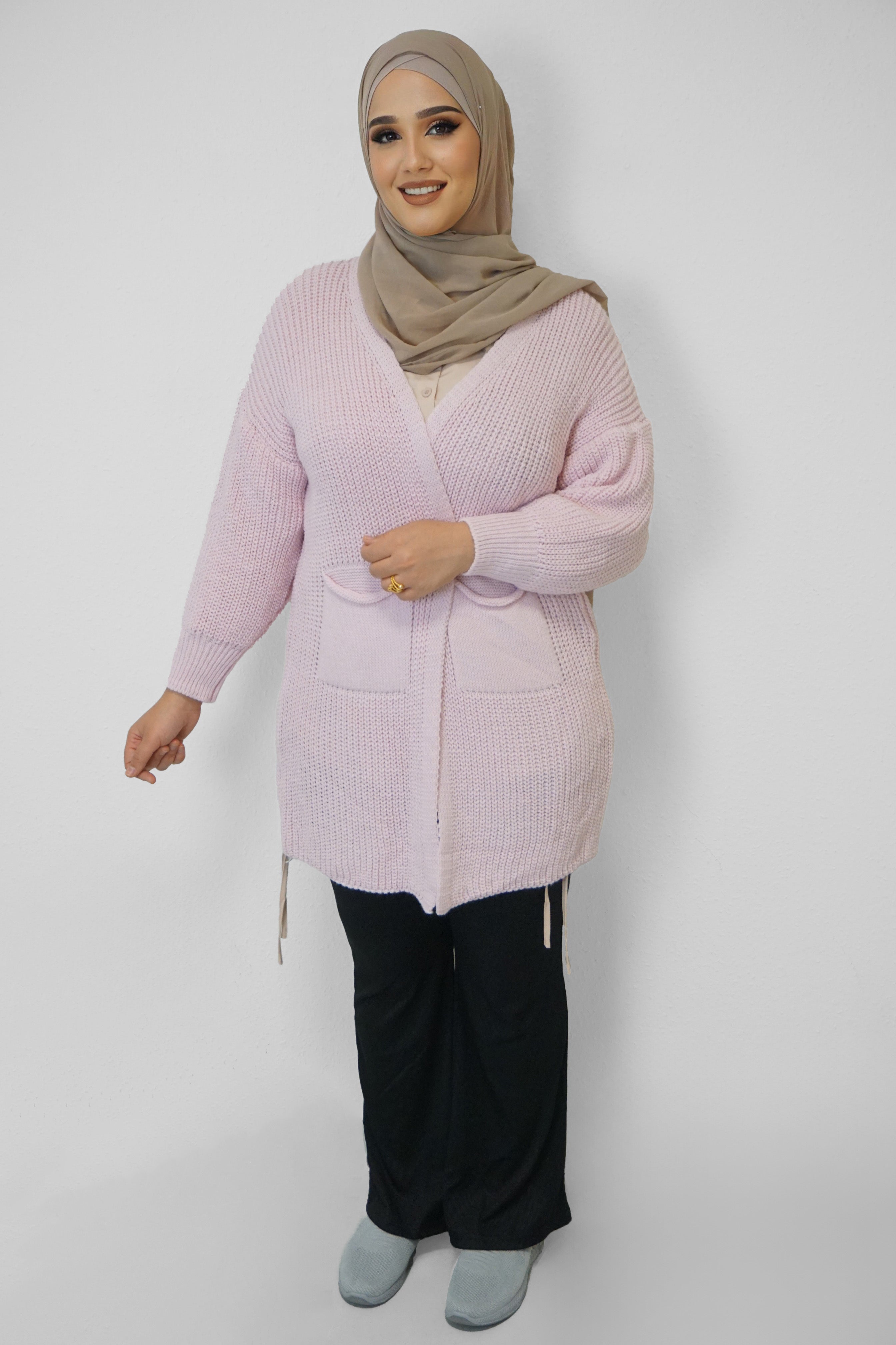 Grobstrick-Cardigan Mira Pink