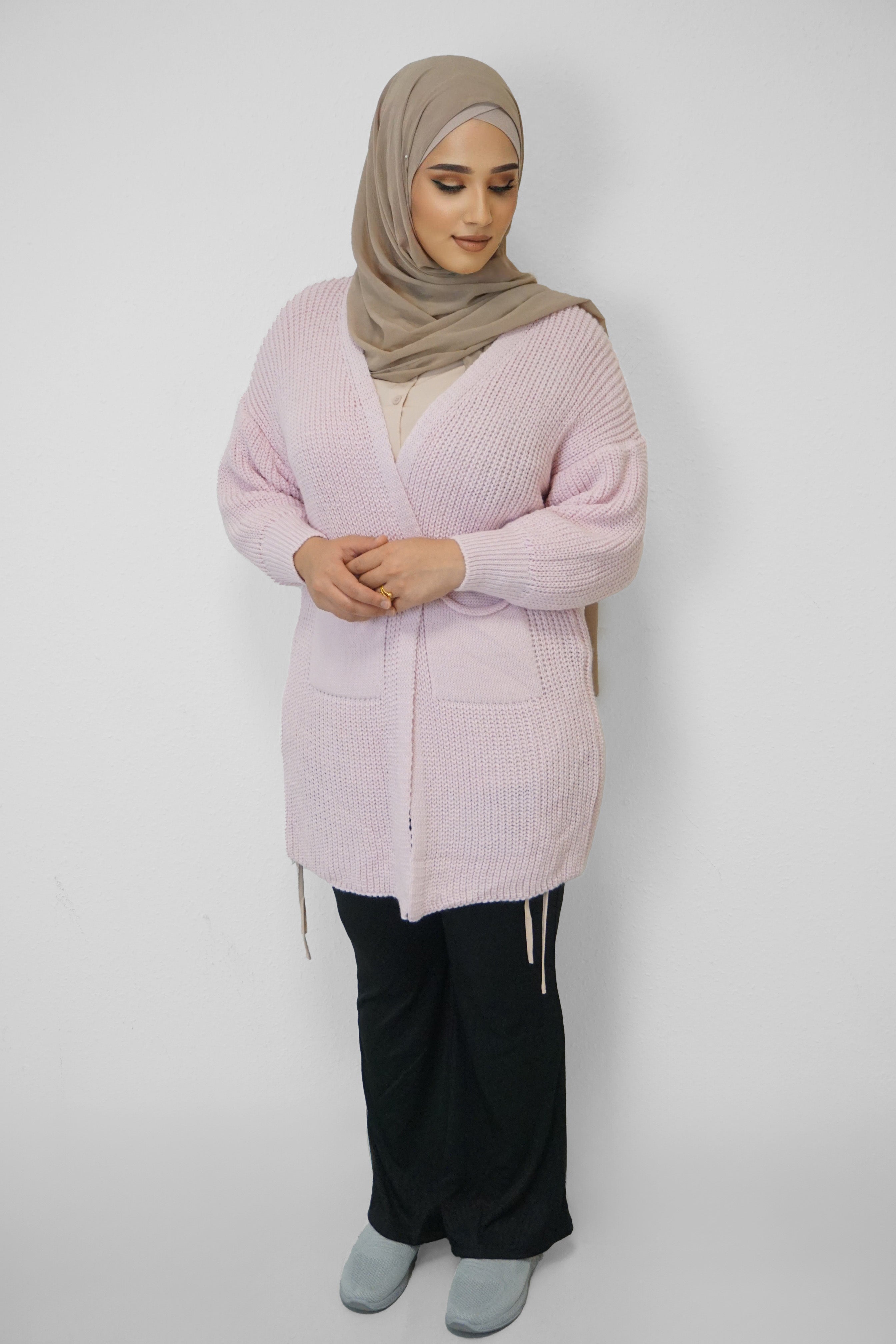 Grobstrick-Cardigan Mira Pink