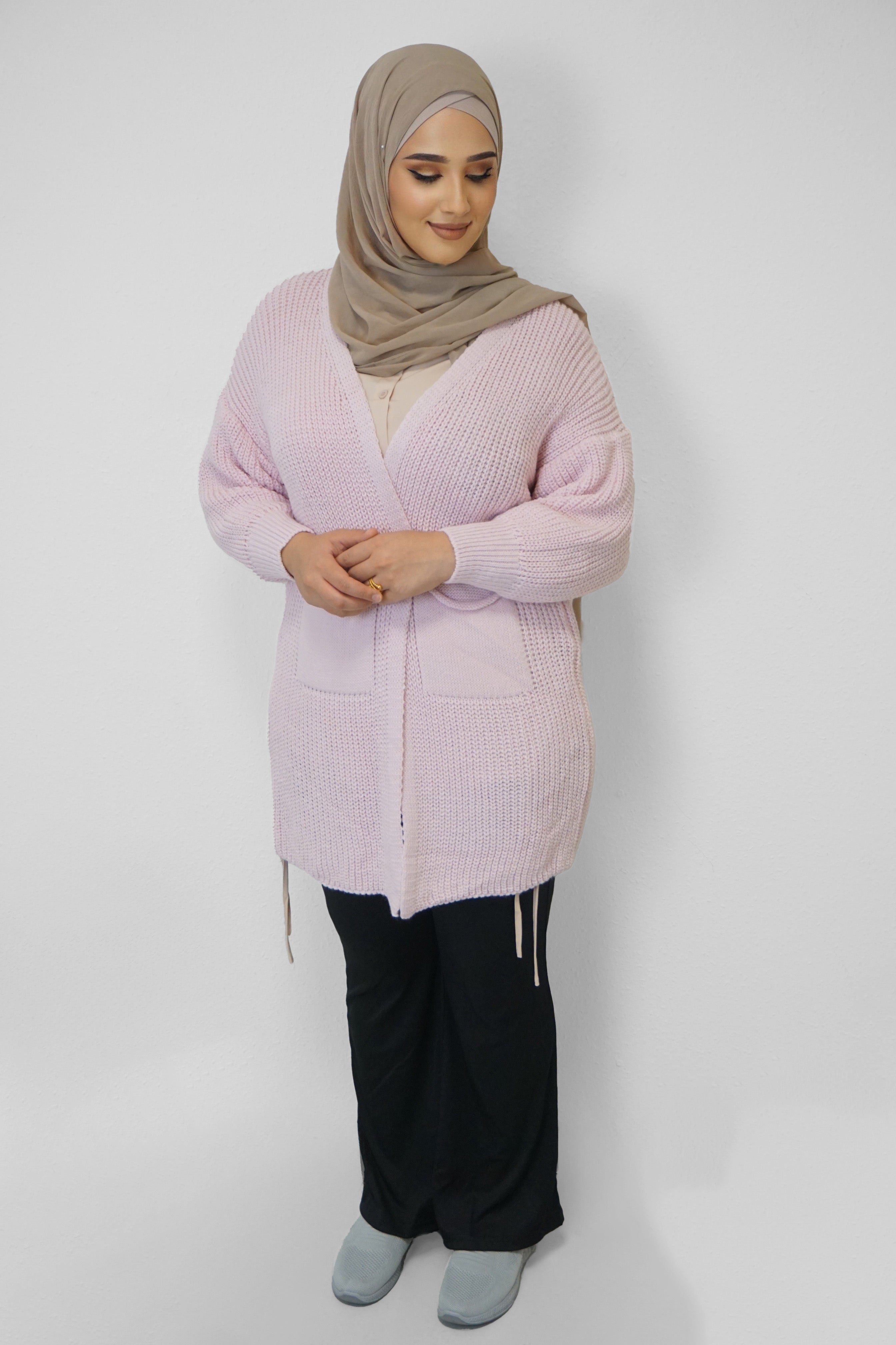 Grobstrick-Cardigan Mira Pink