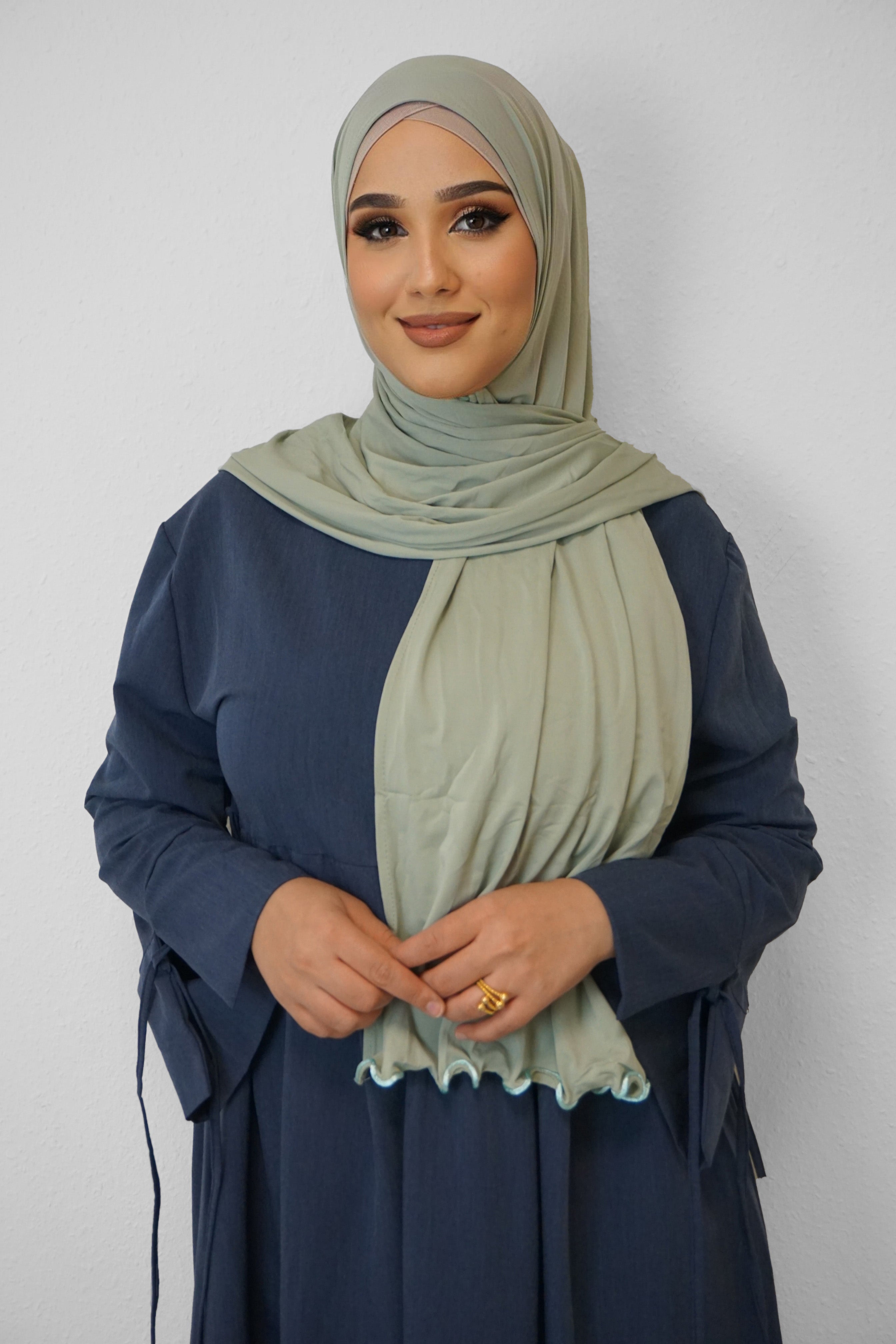 Premium Jersey Deluxe Wellenhijab Pistazie