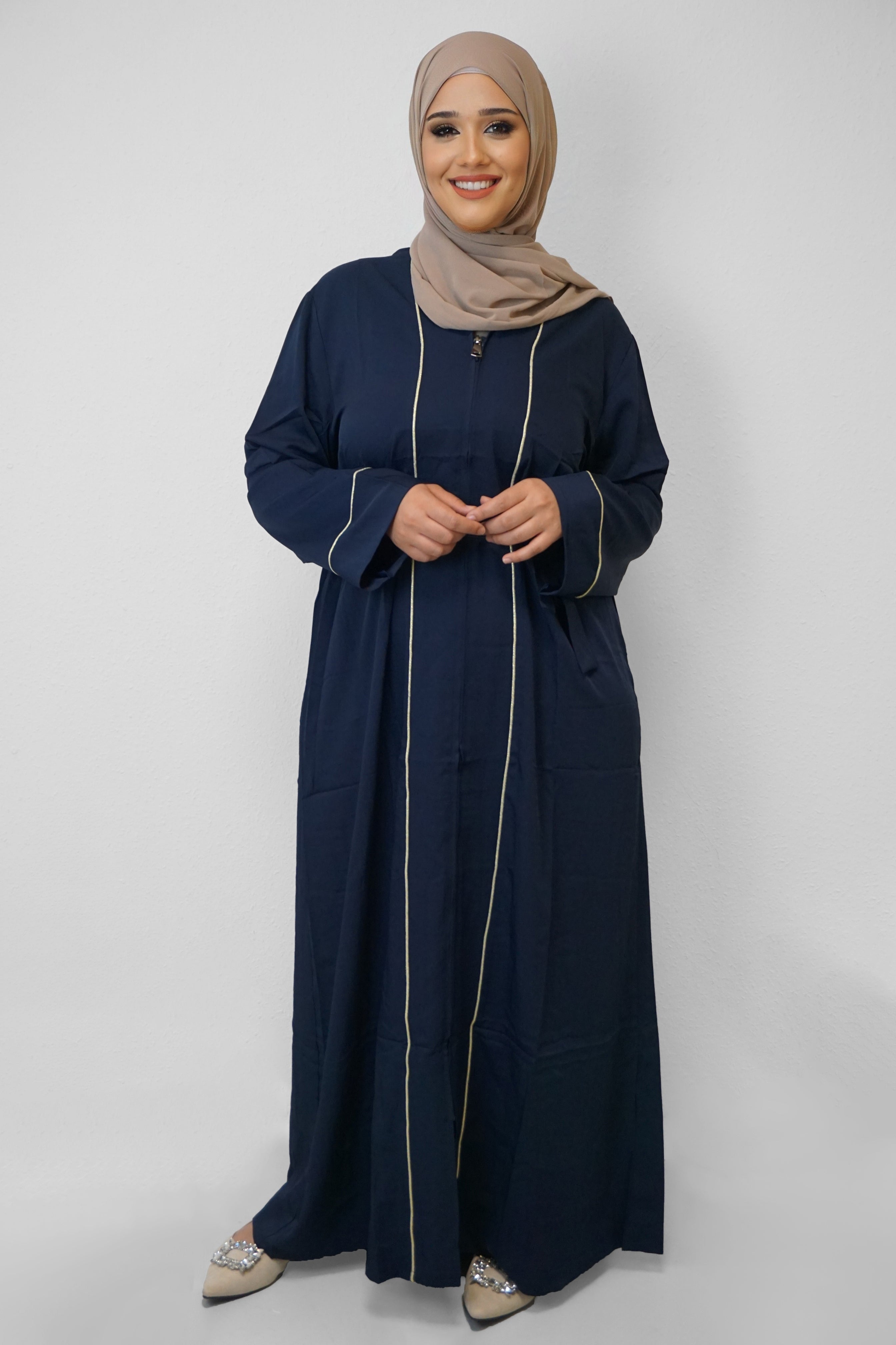 Abaya Namika mit Reisverschluss Royalblau