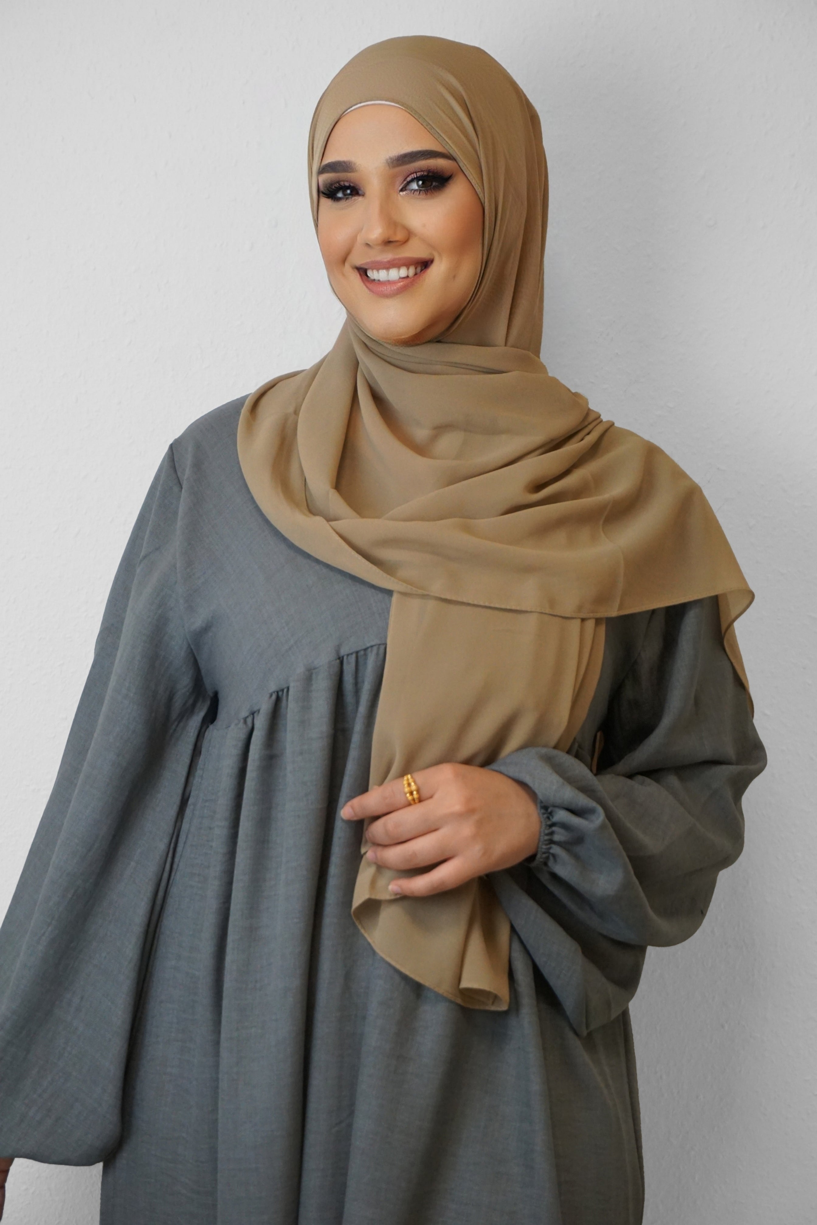 Chiffon Hijab Maira Schlammbraun 2