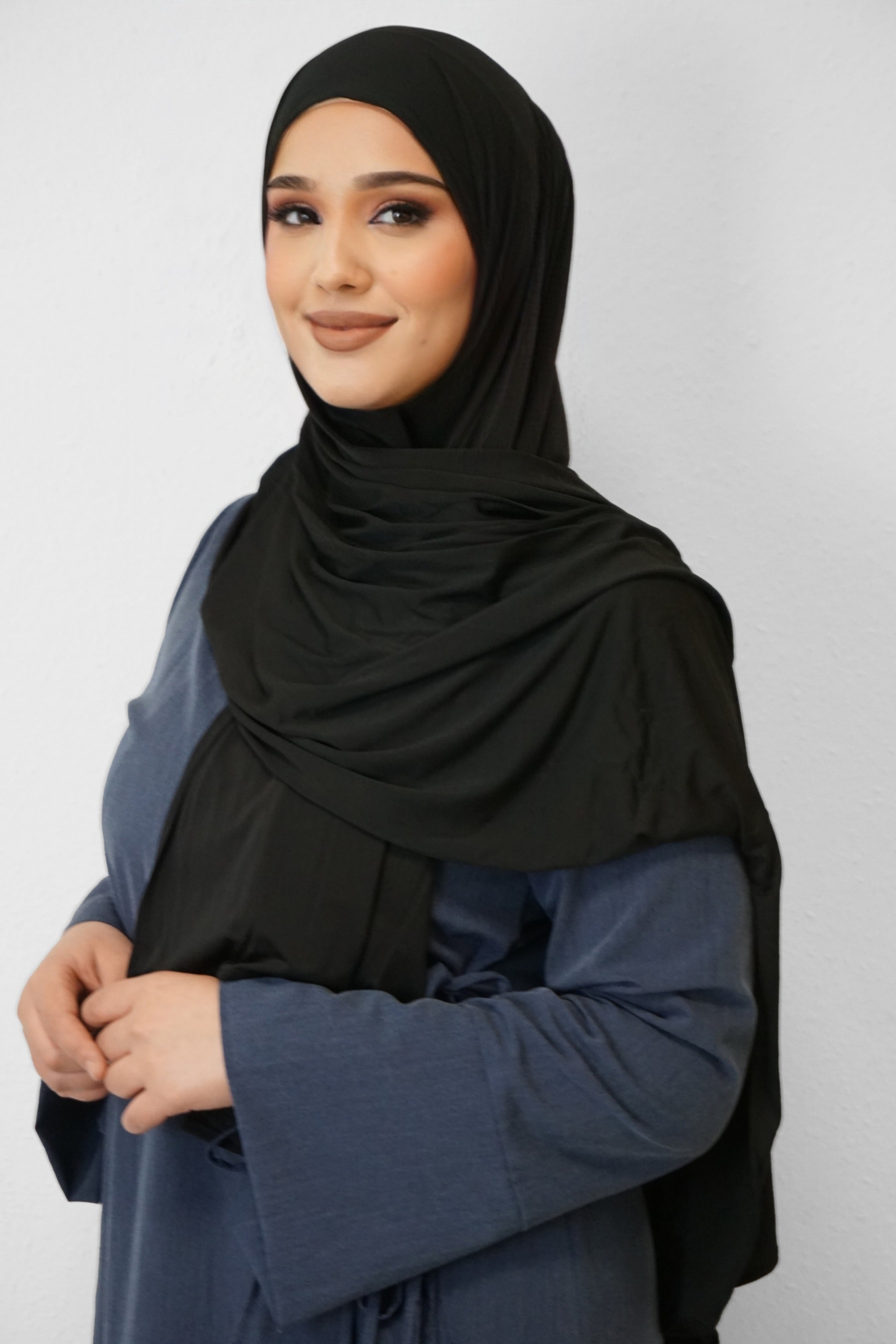 Premium Jersey Deluxe Hijab Schwarz