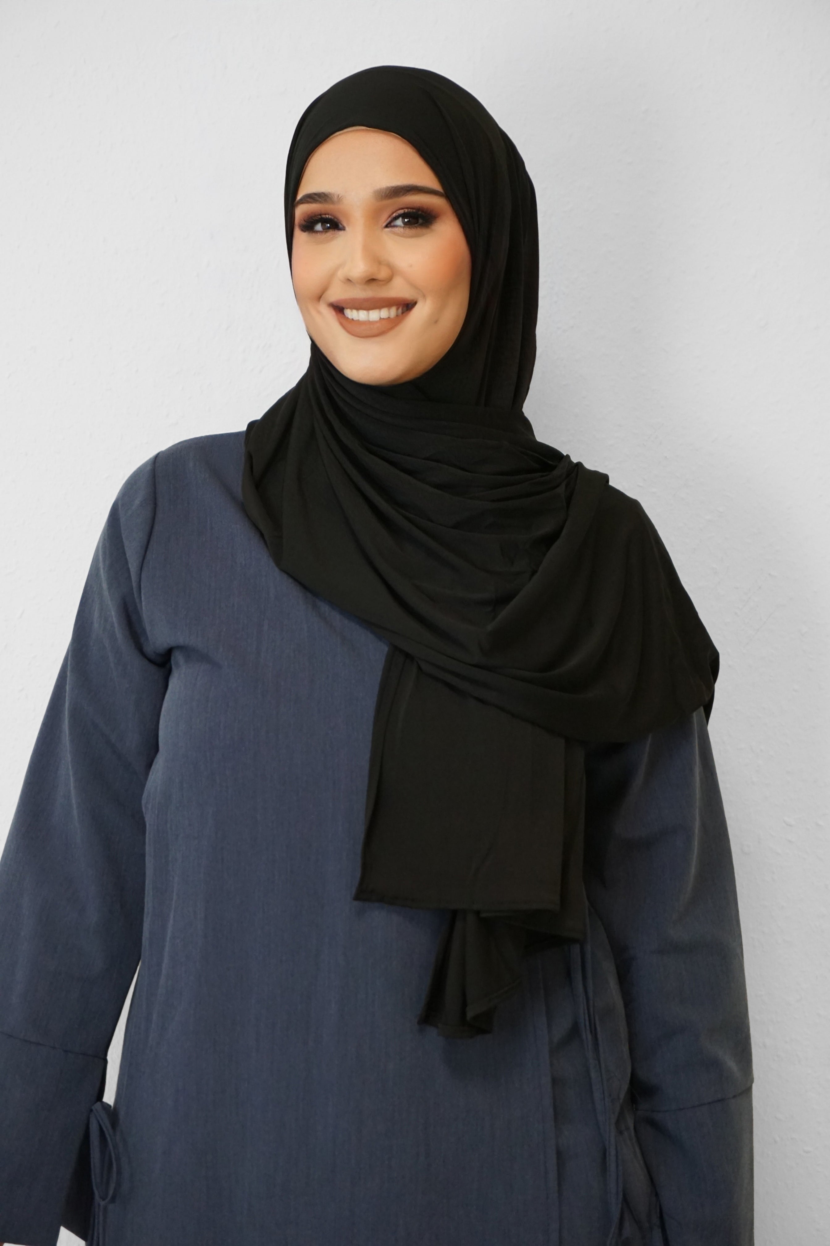 Premium Jersey Deluxe Hijab Schwarz