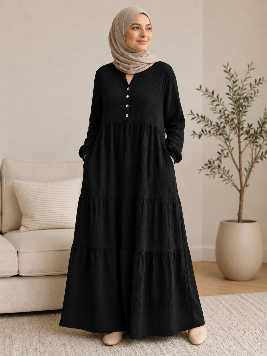 Maxikleid Neferet Schwarz
