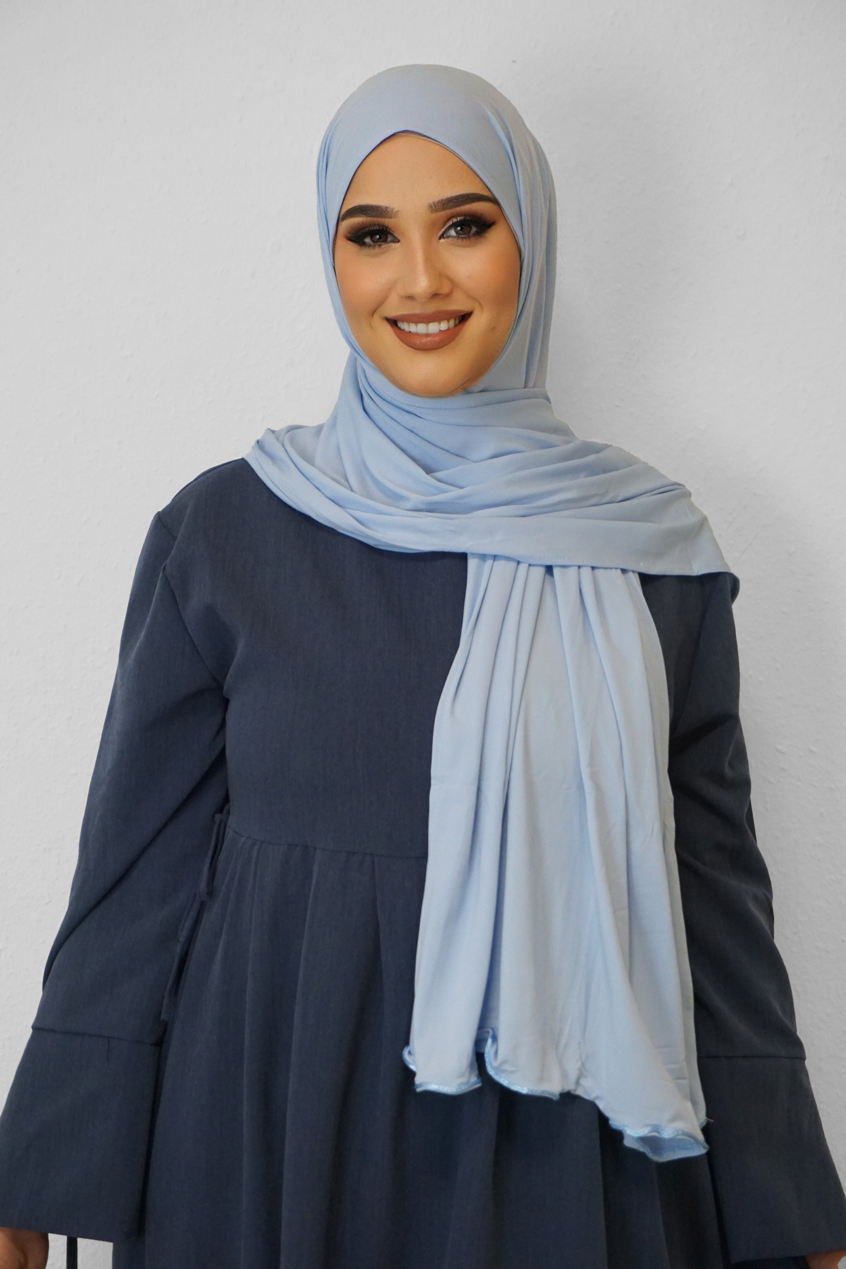 Premium Jersey Deluxe Wellenhijab Skyblue