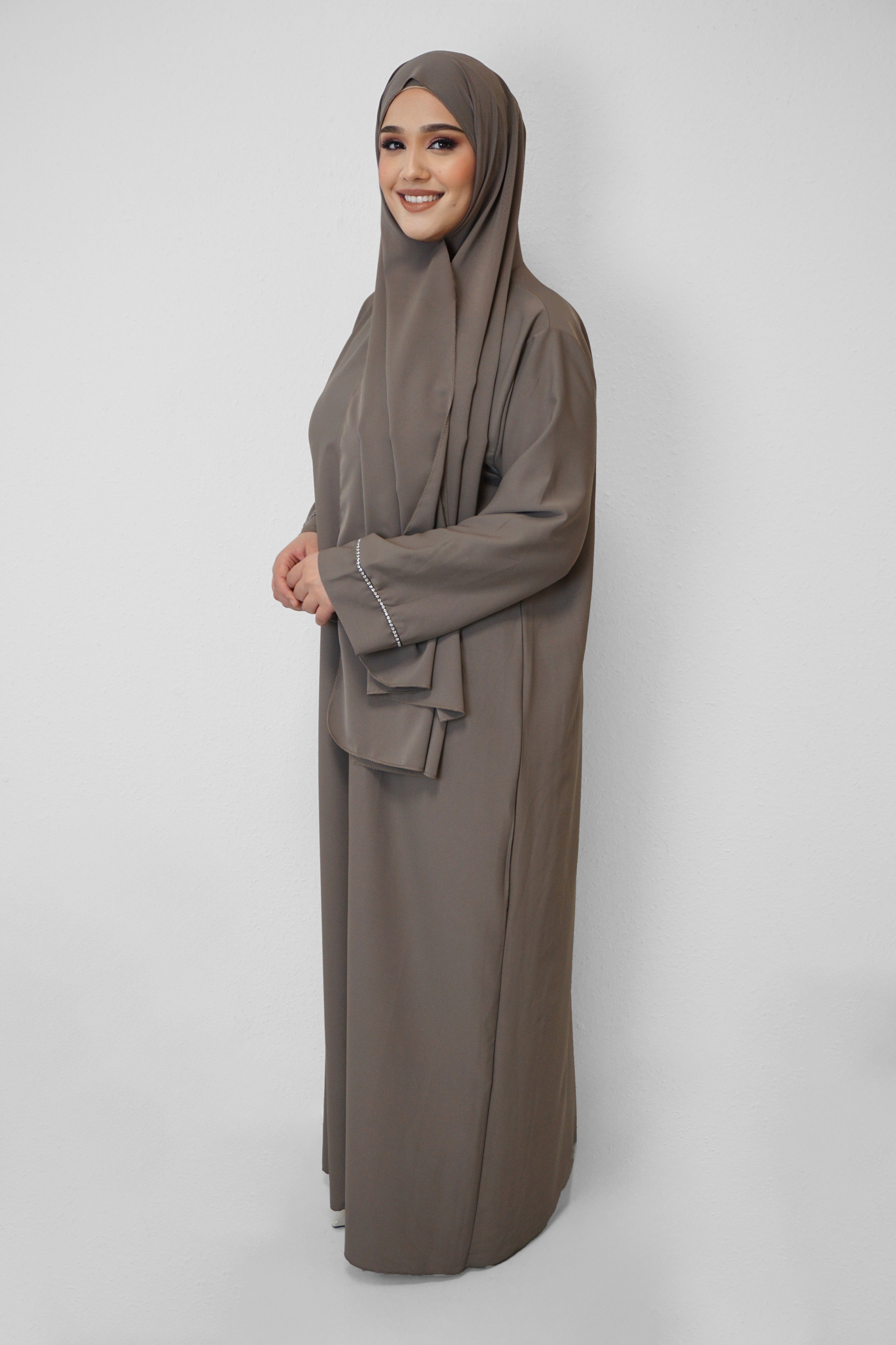 Abaya Hajra Taupe