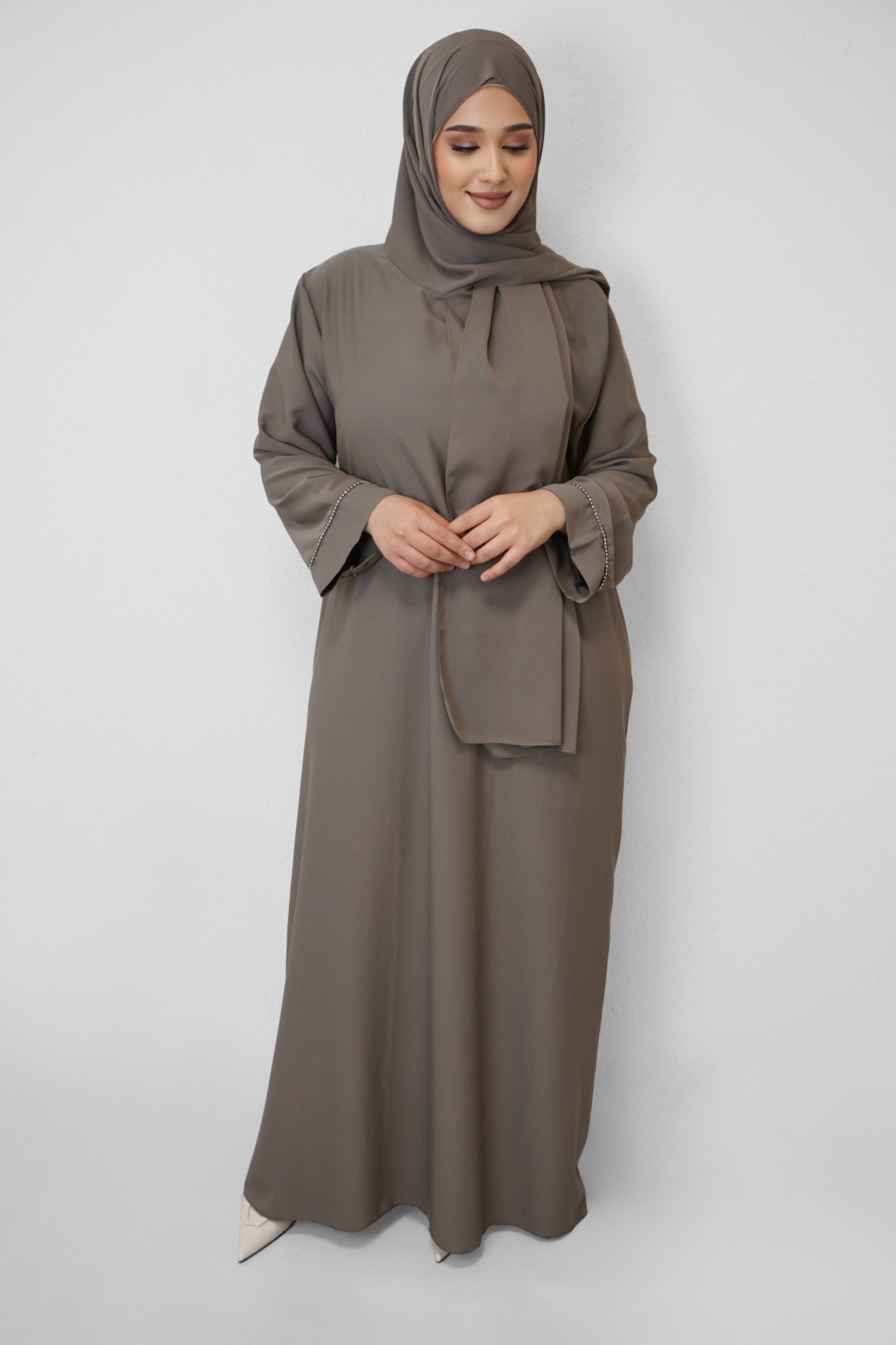 Abaya Hajra Taupe