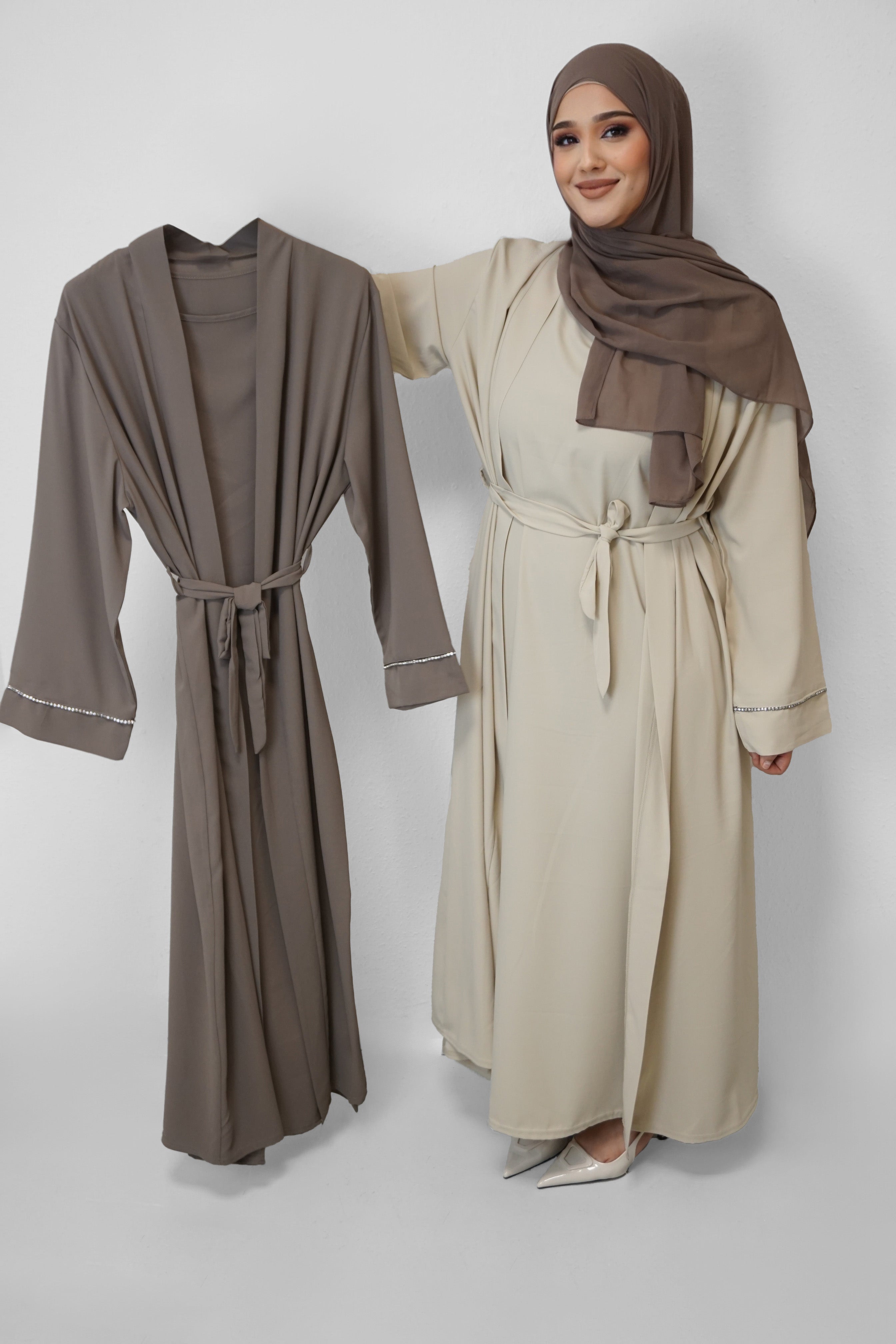 Zweiteiler Abaya Cindy Taupe