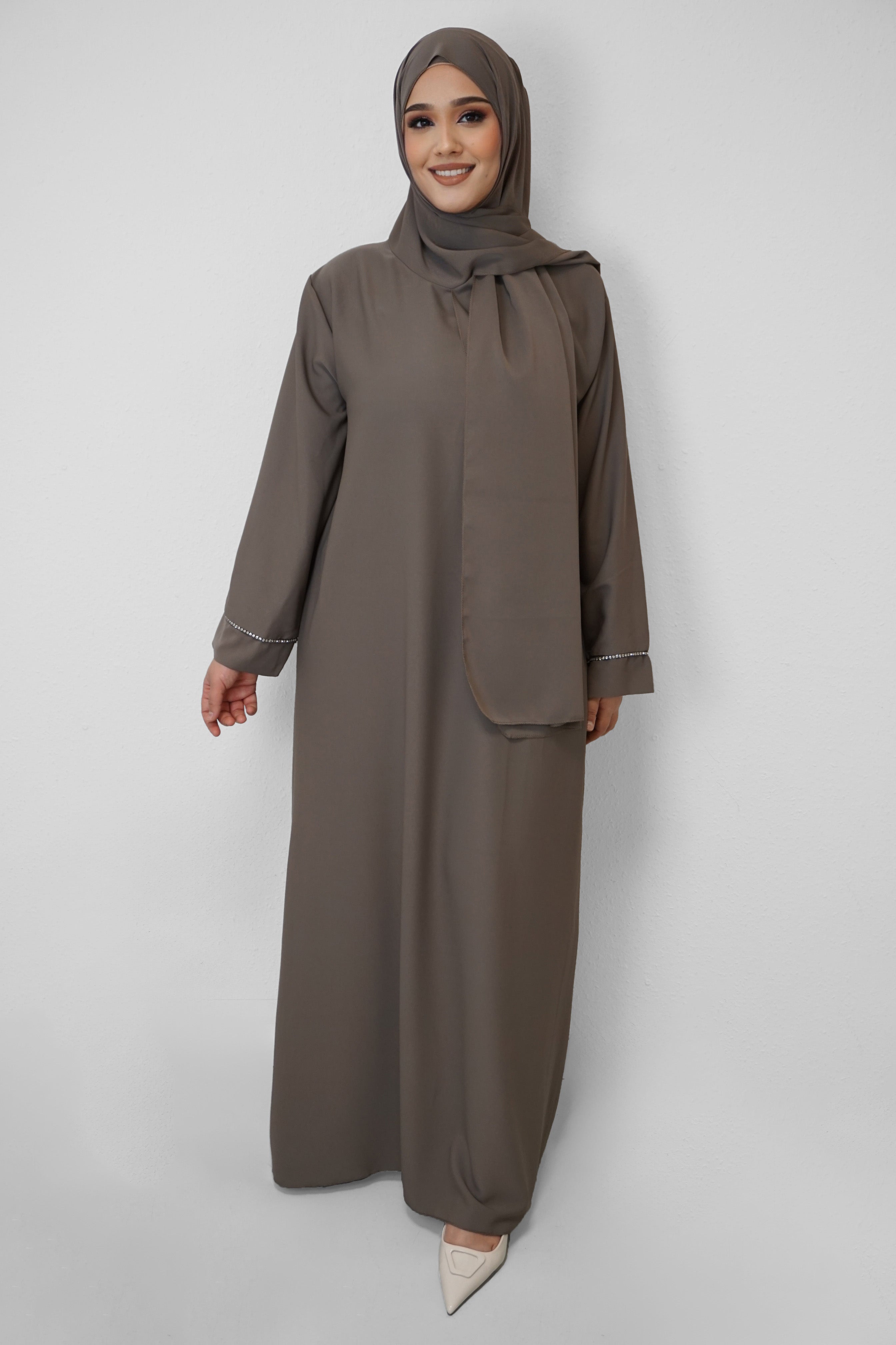 Abaya Hajra Taupe