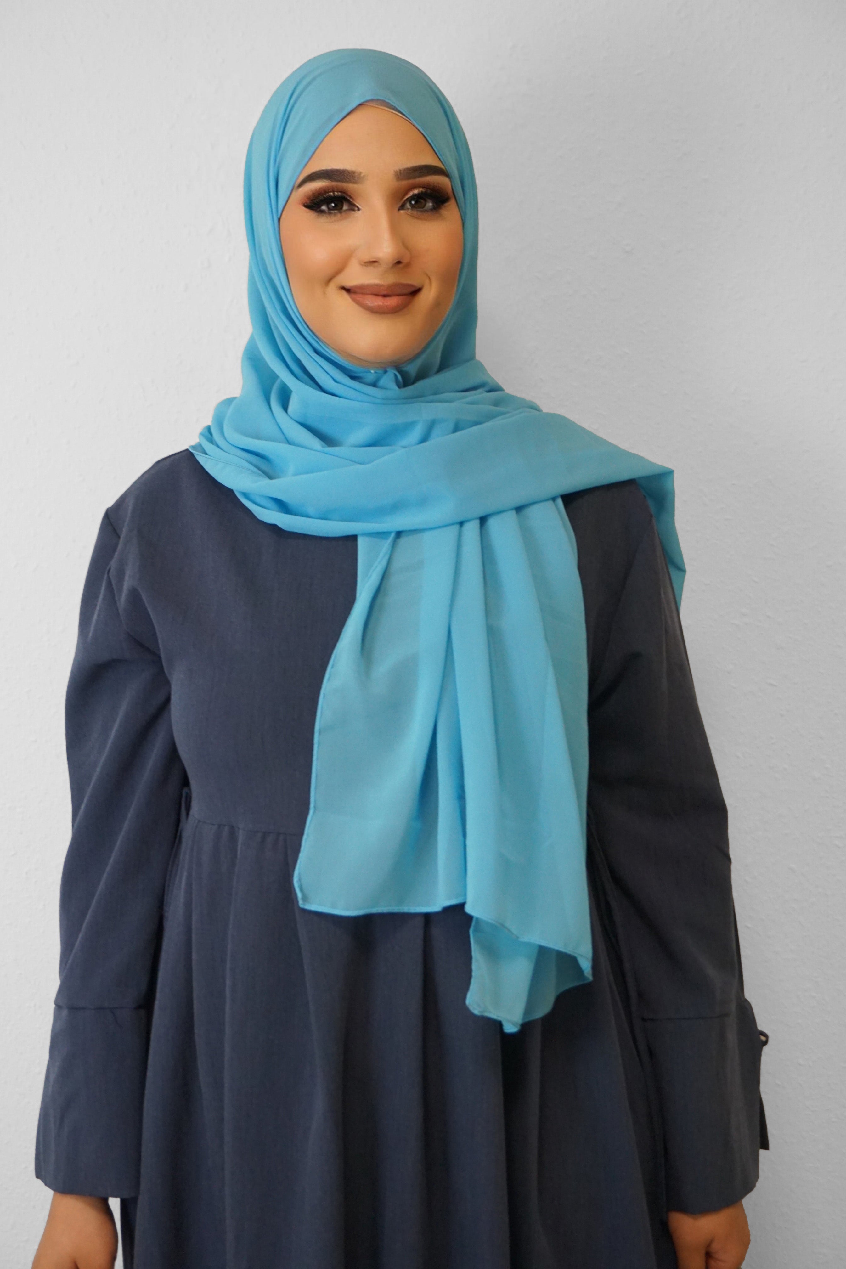 Chiffon Hijab Maira Turkisblau