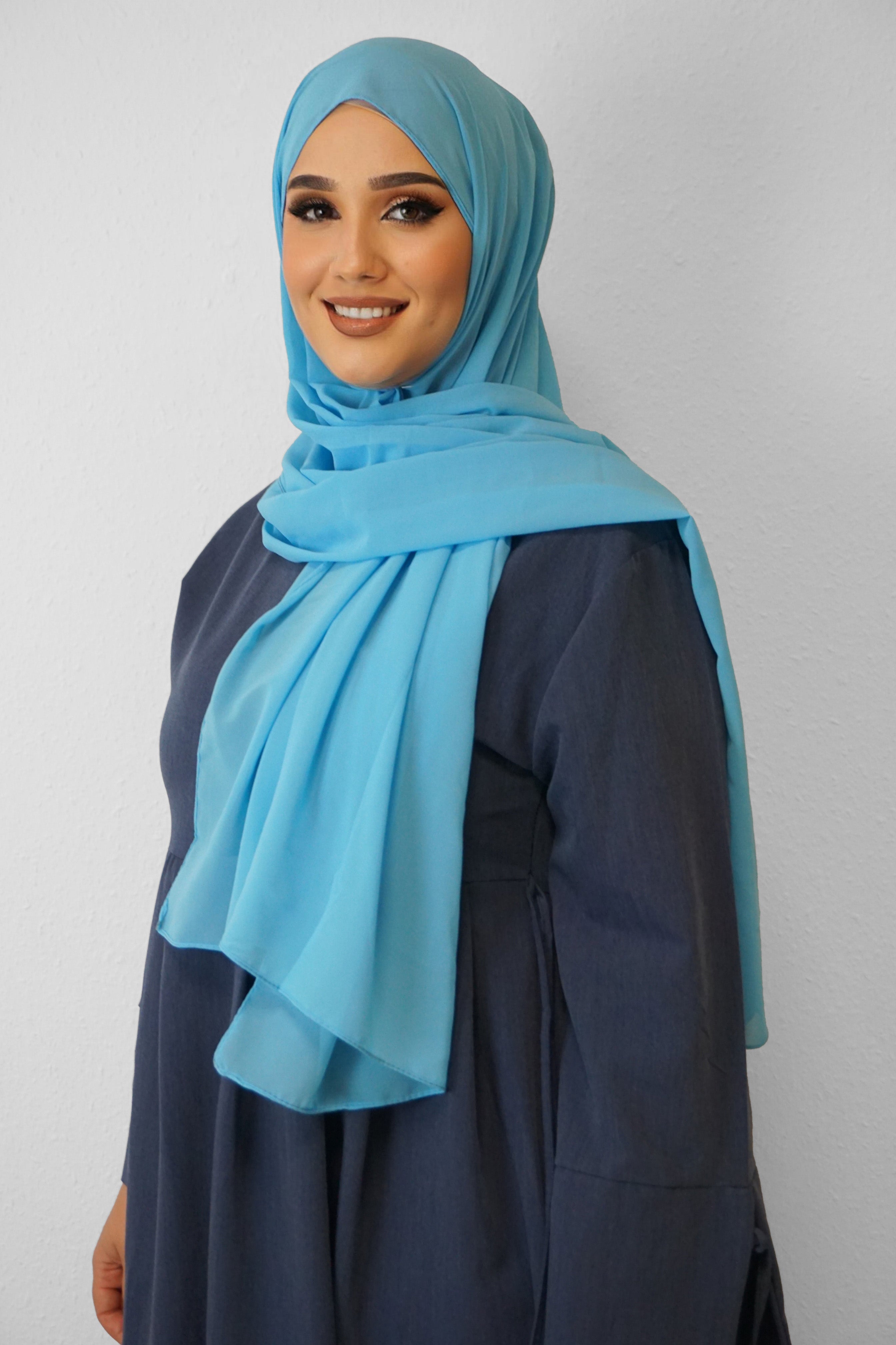 Chiffon Hijab Maira Turkisblau