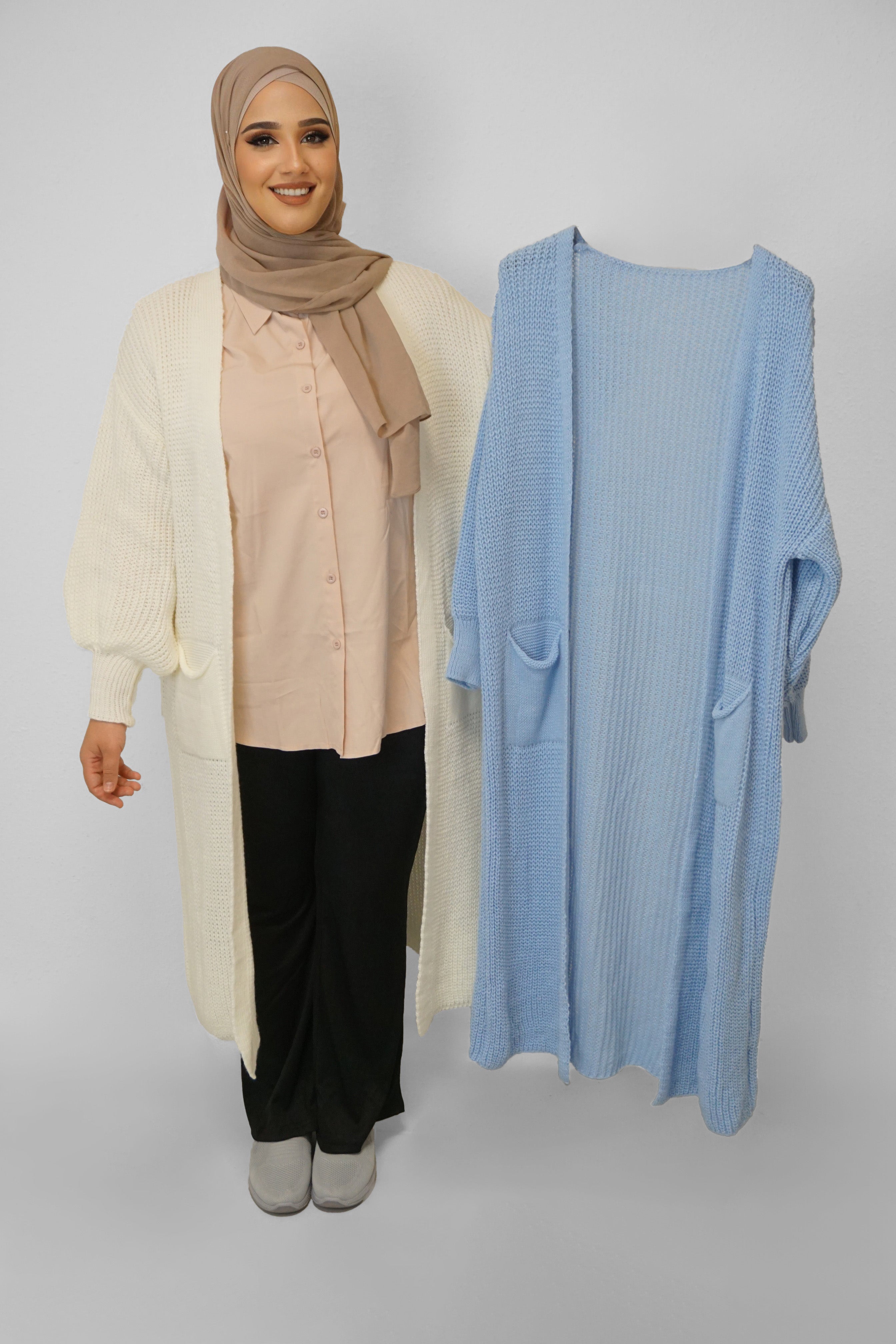 Maxi Cardigan Mahnoor Wasserblau