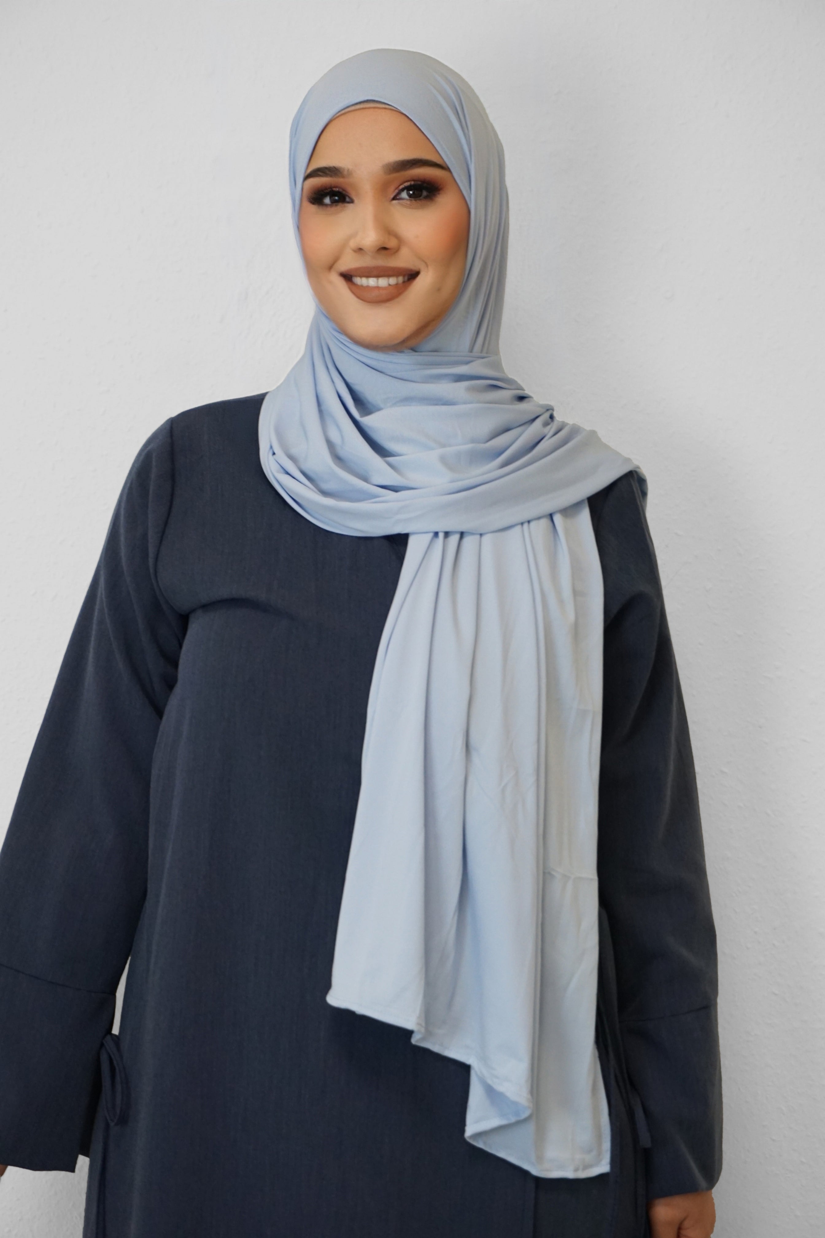 Premium Jersey Deluxe Hijab Wasserblau