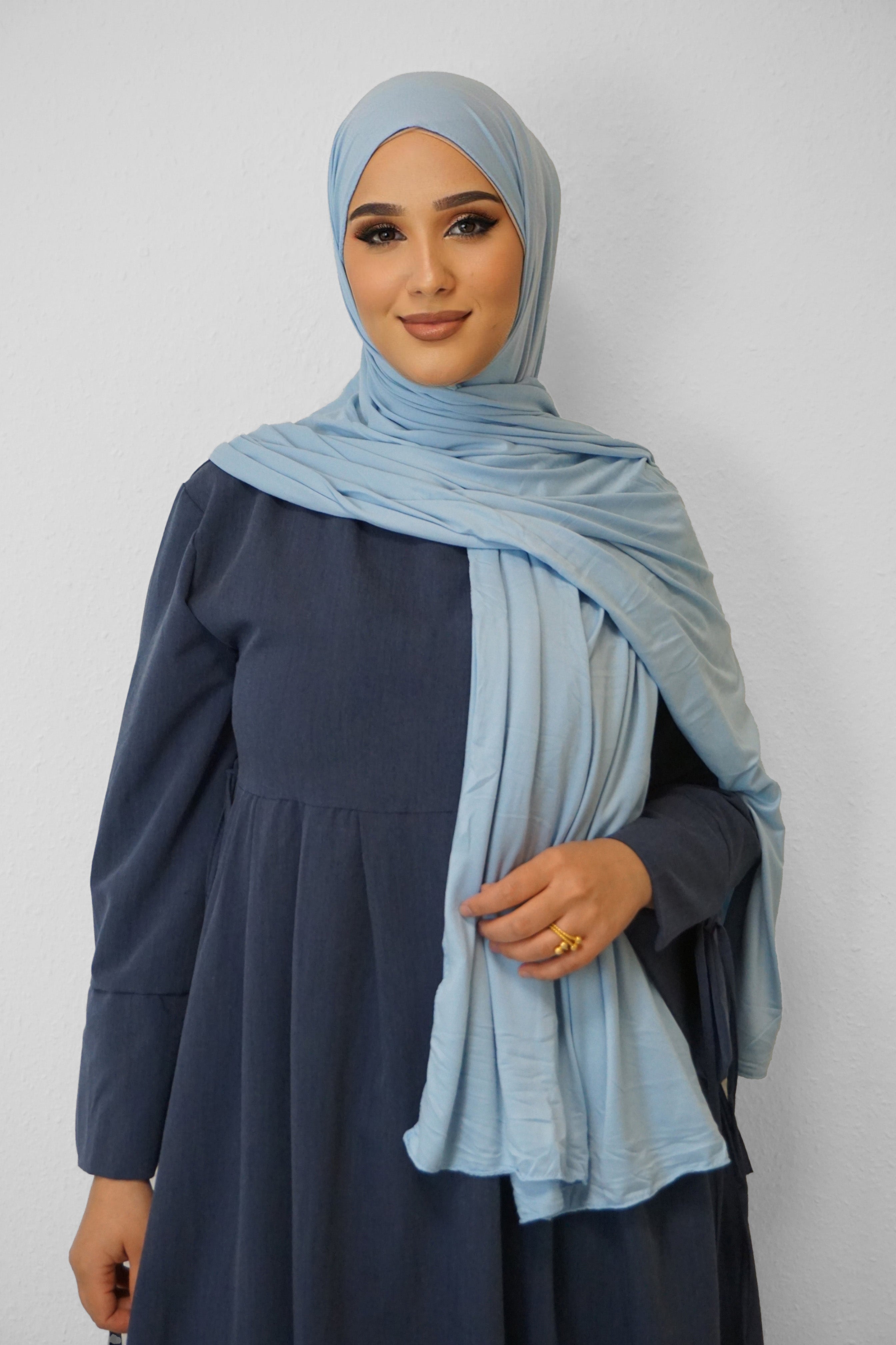 Jersey XL Hijab Wasserblau