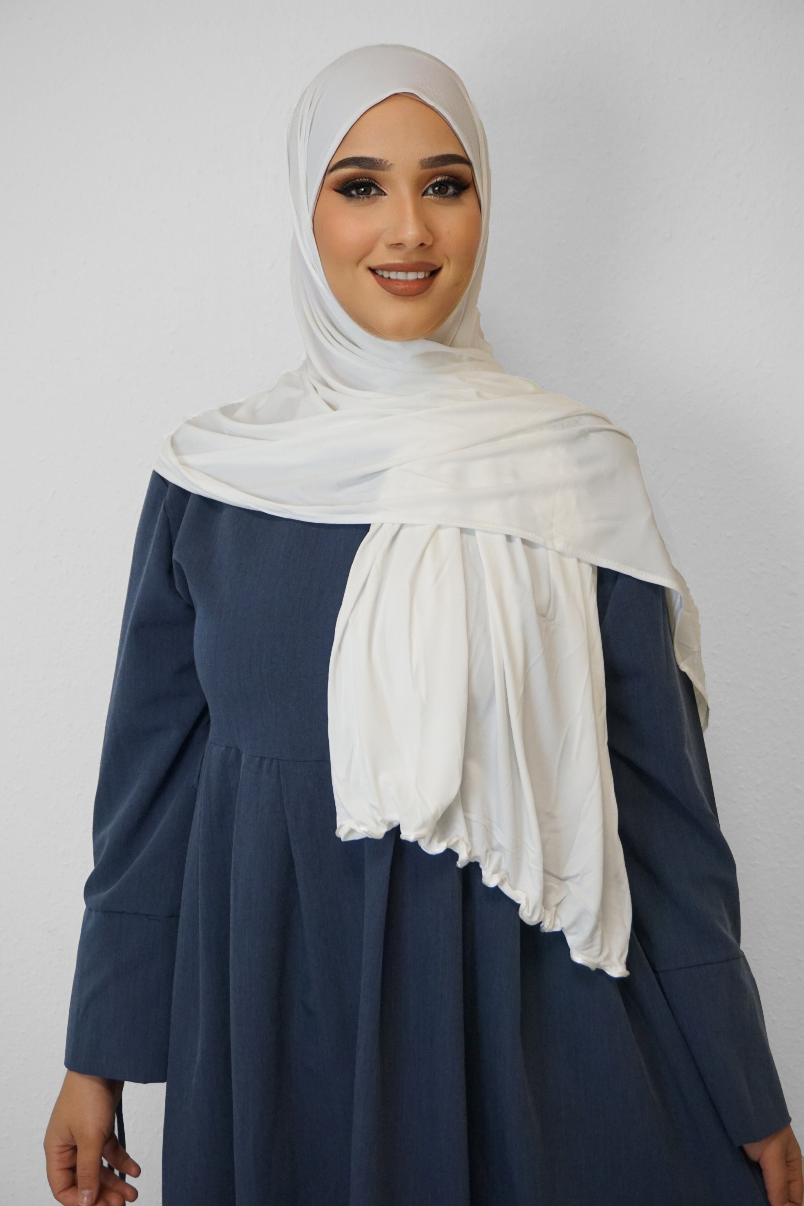 Premium Jersey Deluxe Wellenhijab Weiß