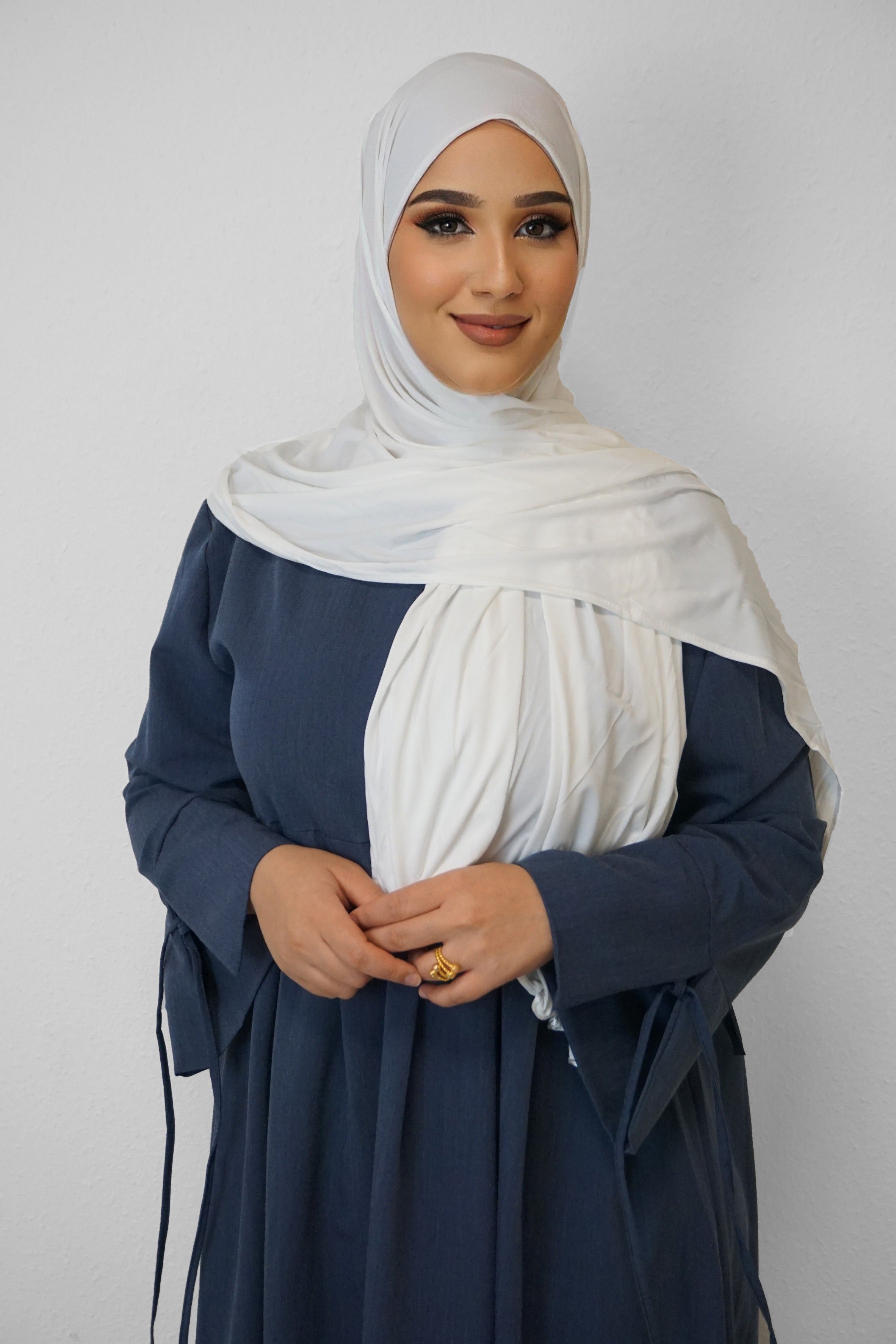 Premium Jersey Deluxe Wellenhijab Weiß