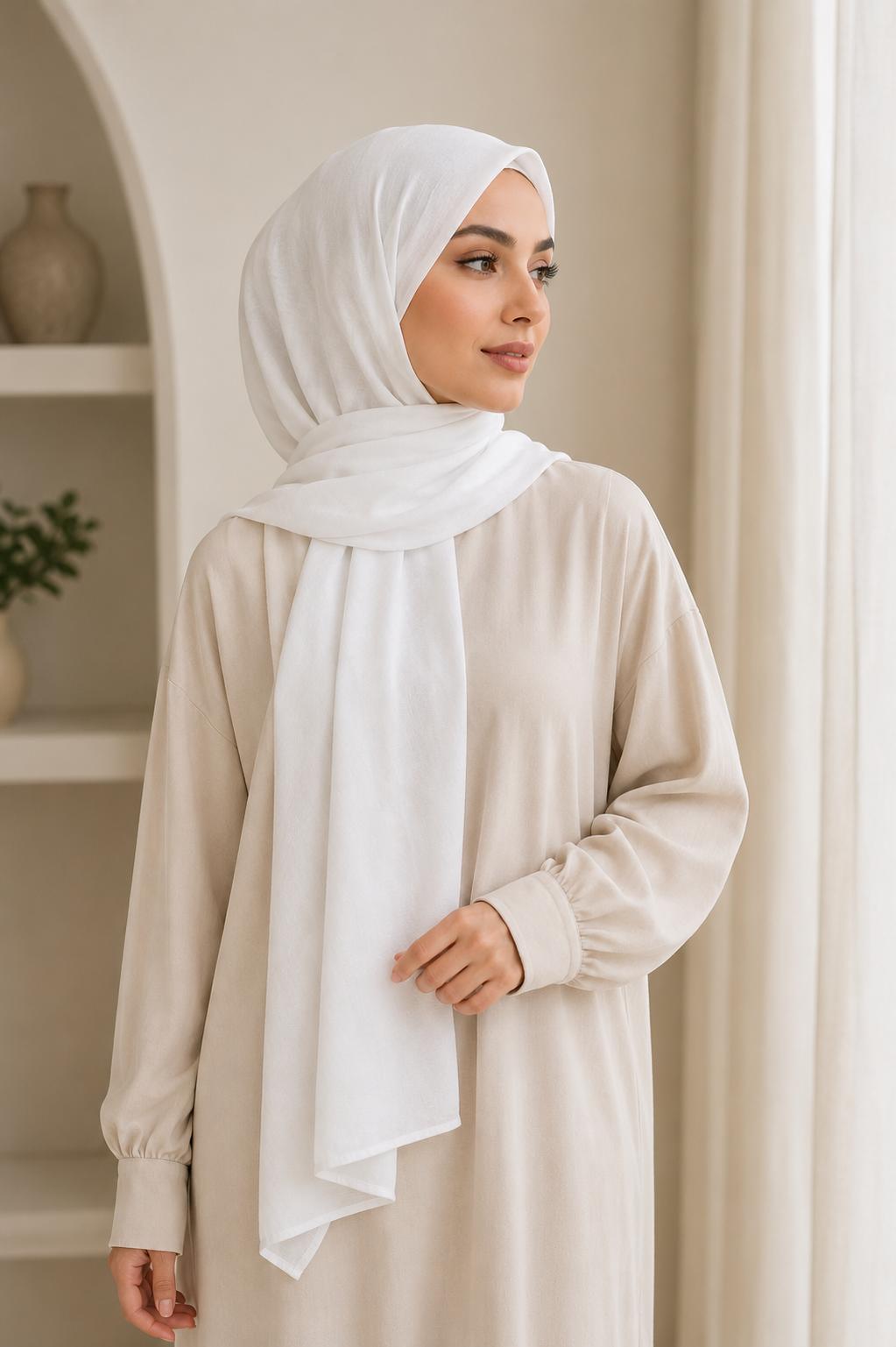 Modal Hijab Weiss
