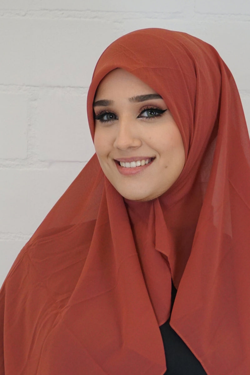 Chiffon Quadrat Hijab Dunkelrosa