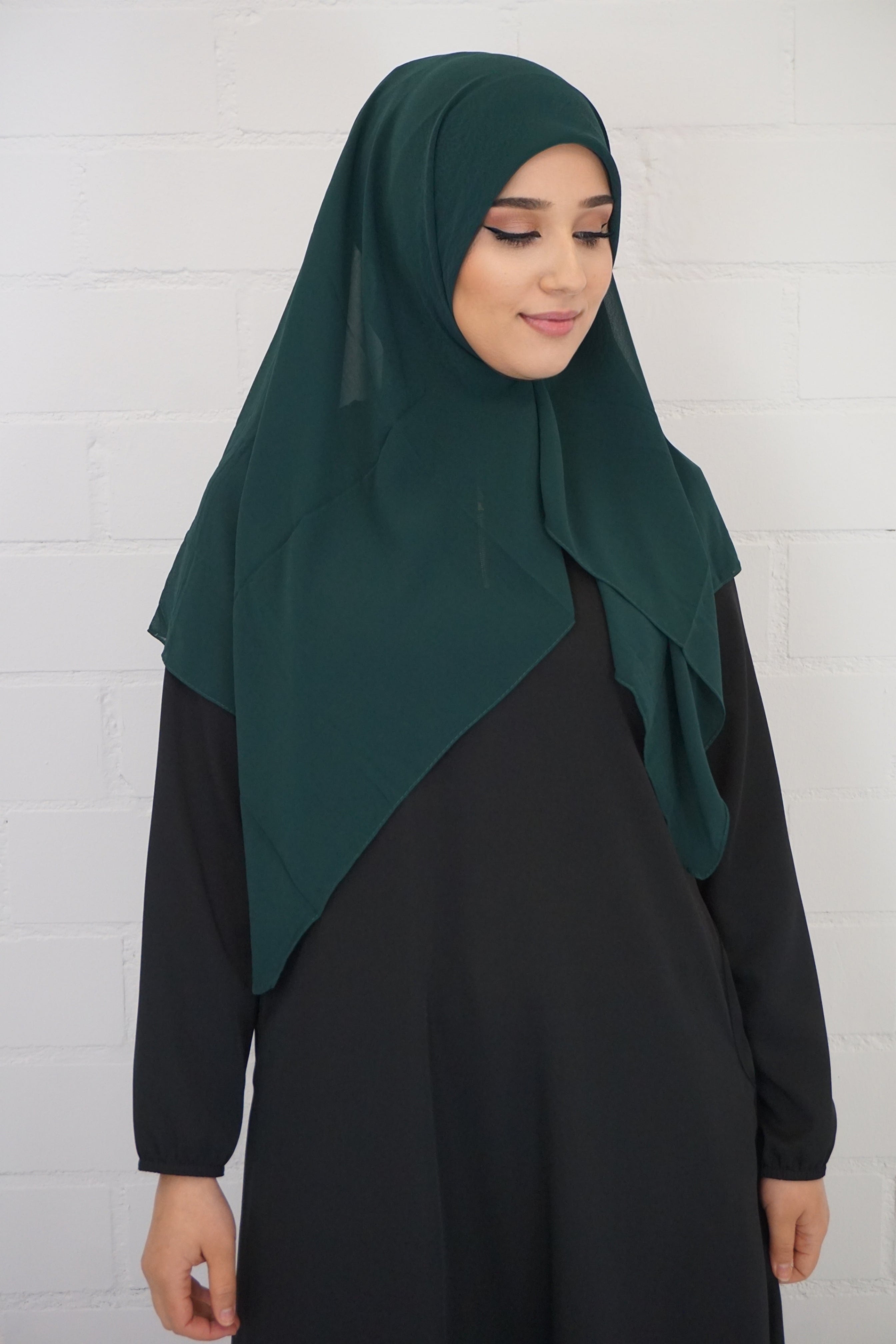 Chiffon Quadrat Hijab Smaragdgrün