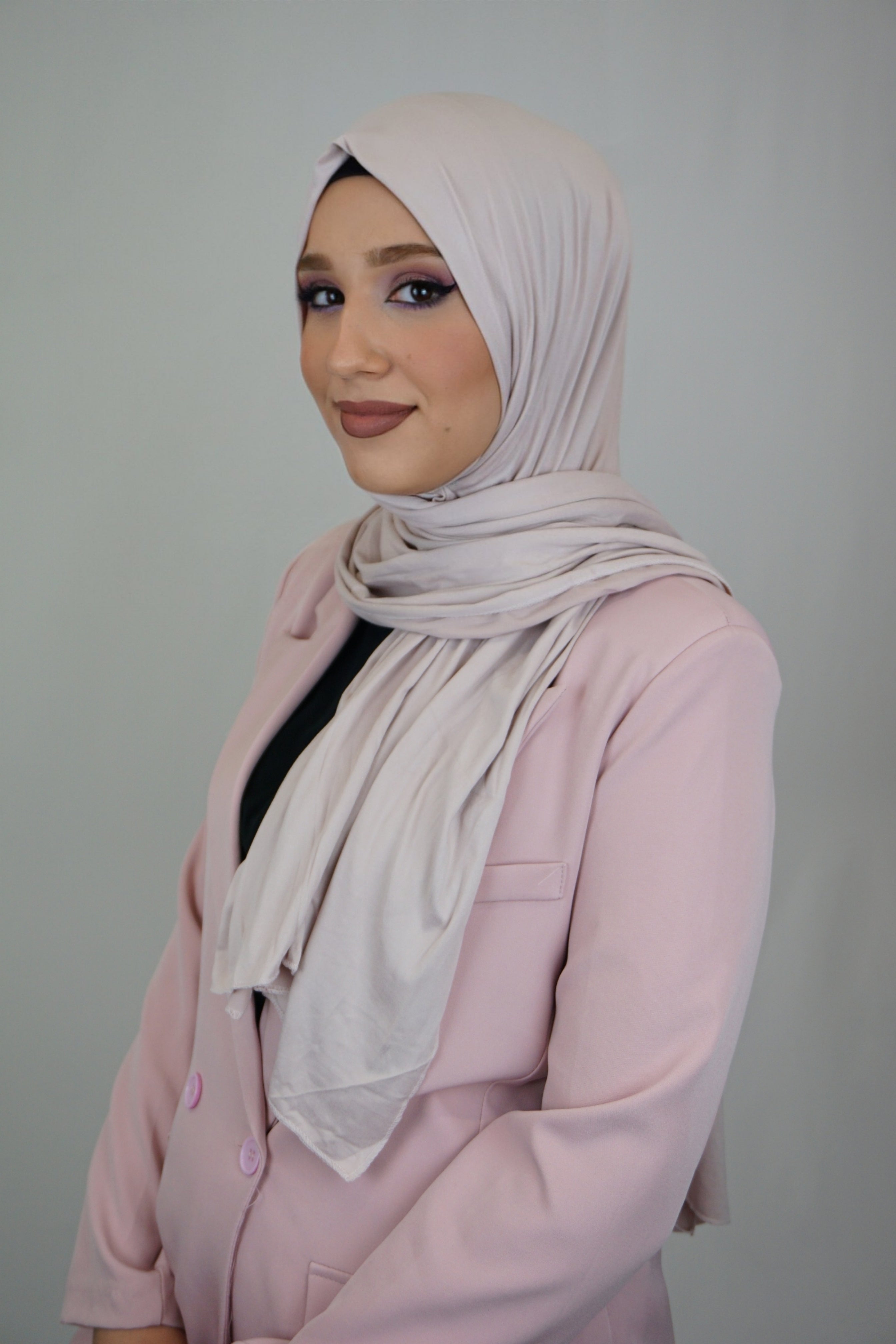 Jersey Hijab Fiza Weißpink