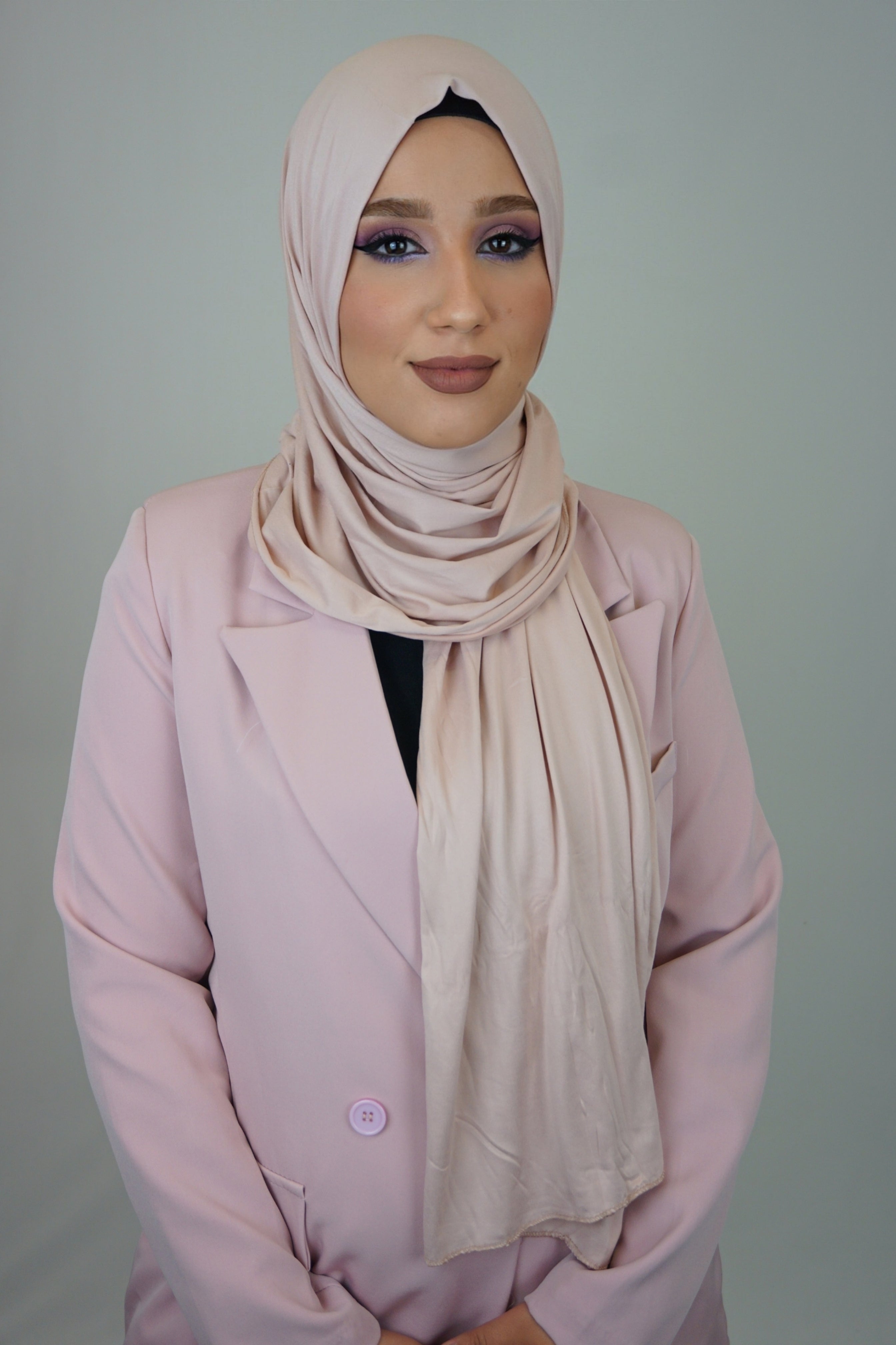 Jersey Hijab Fiza Weißpink