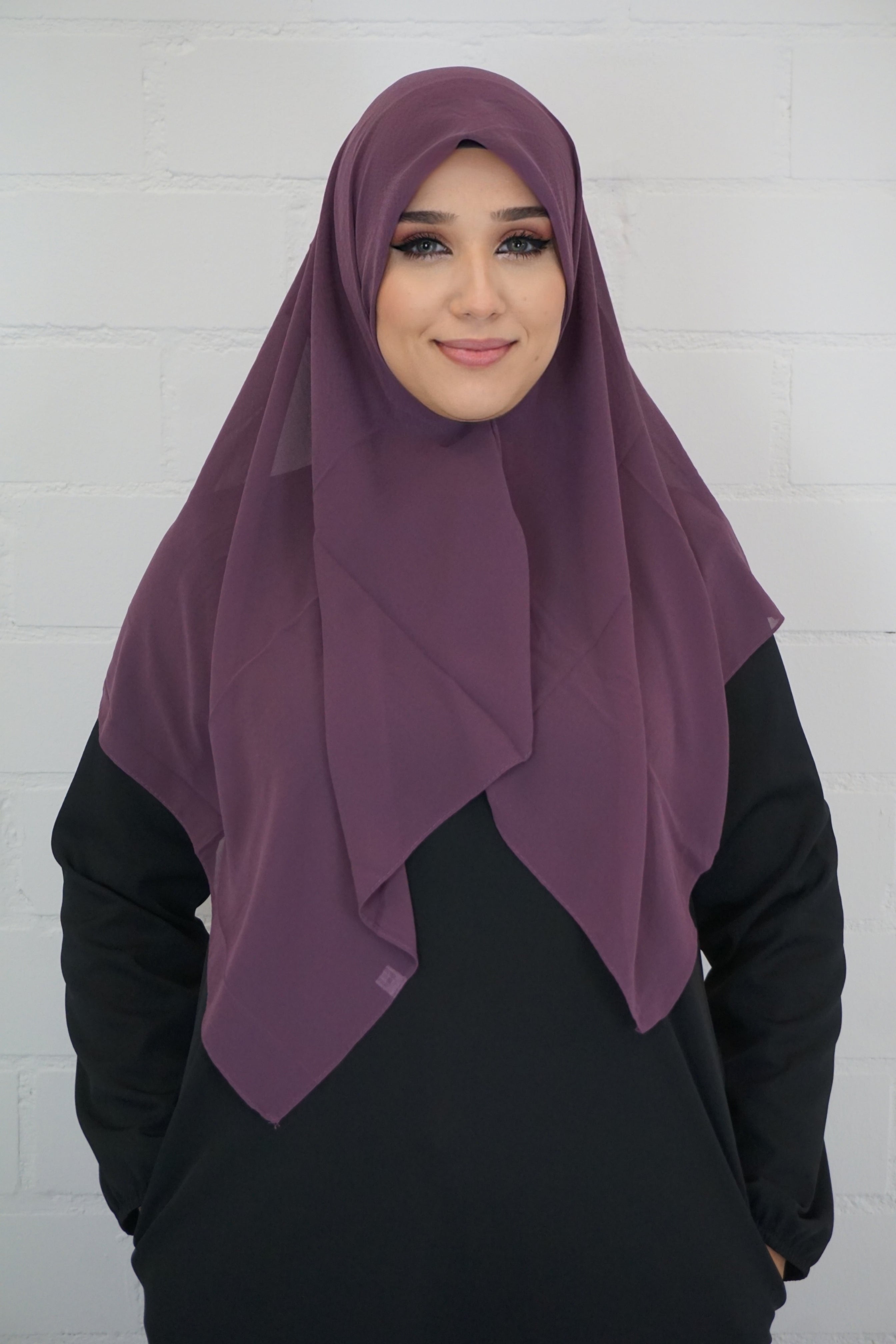 Chiffon Quadrat Hijab Darkviolett