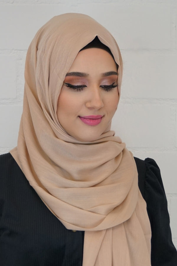 Baumwoll Hijab Almaz Beige 2
