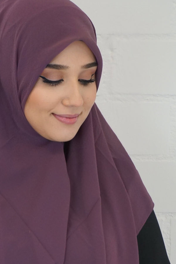 Chiffon Quadrat Hijab Darkviolett